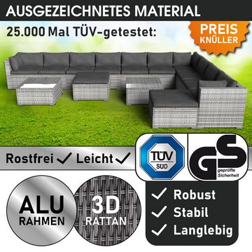 BRAST Gartenlounge-Set Dreams für 11 Personen inkl. extra Dicke Kissen, TÜV geprüft Outdoor Loungemöbel Sitzgruppe Essgruppe Garnitur