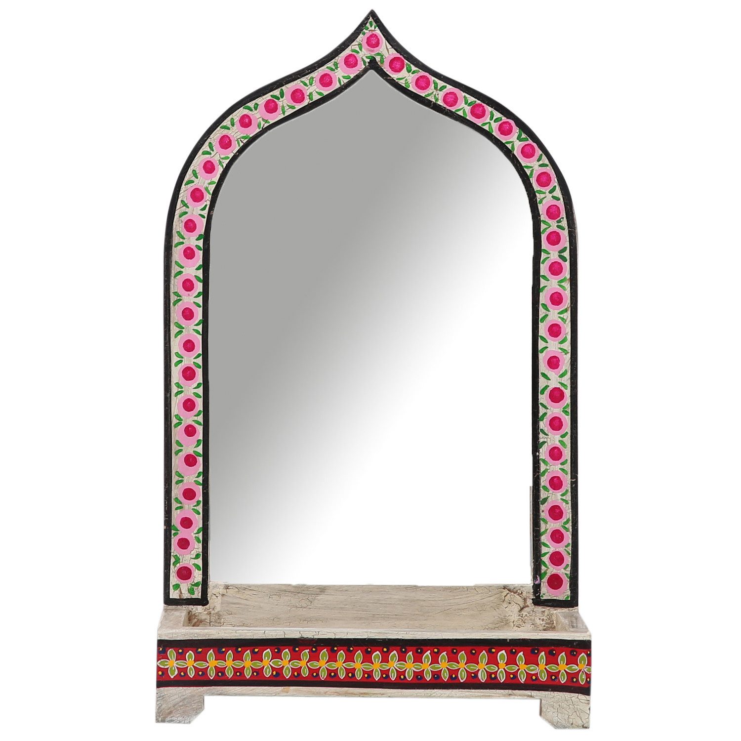 Marrakesch Orient & Mediterran Interior Dekospiegel Orientalische Deko Schminkspiegel Flurspiegel aus Holz Akriti -1- (1-St), Standspiegel