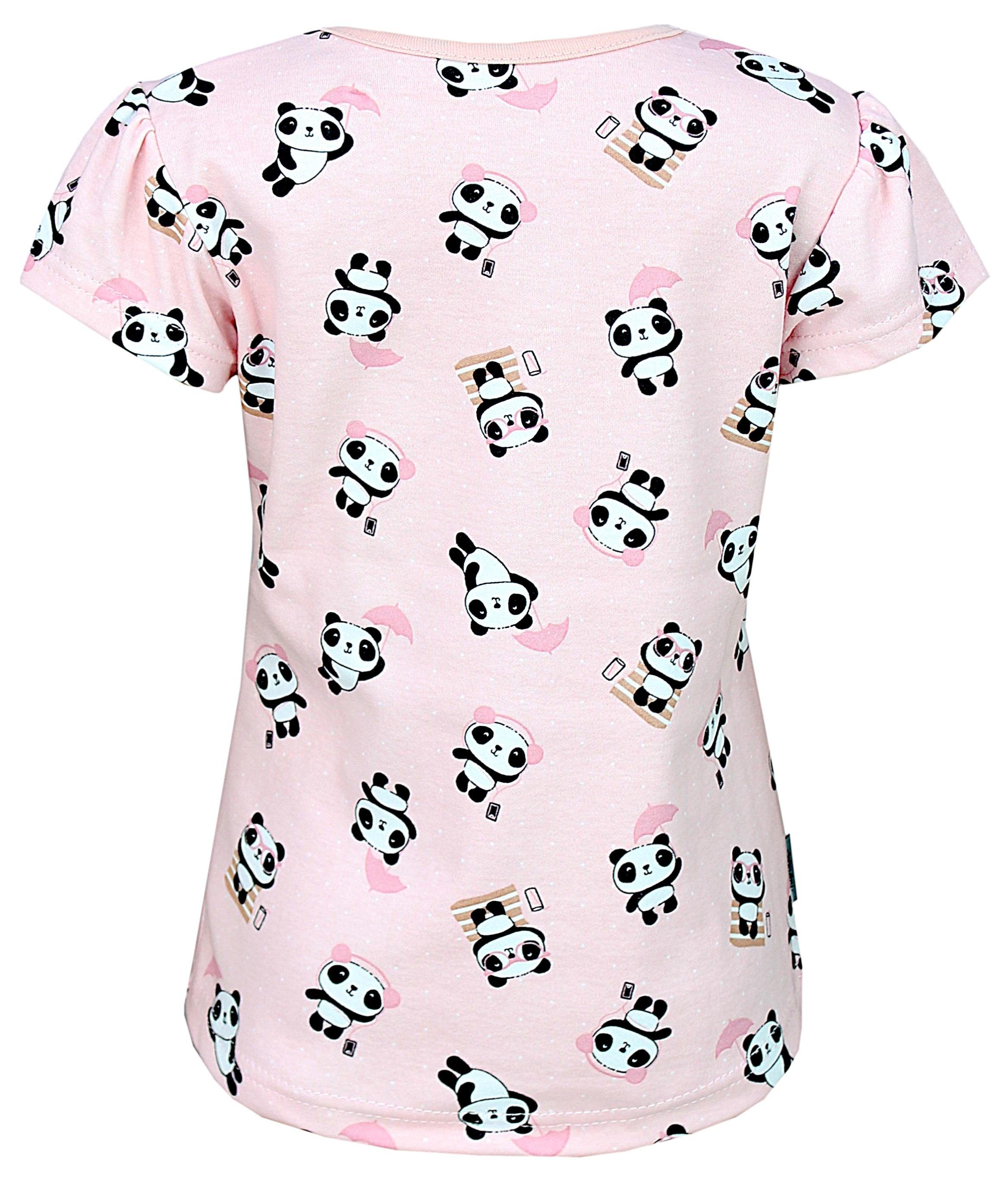 Kurzarm Tunika 3er Shirt Kleinkind (3-tlg) Weiß/Amaranth Dunkelblau Pack TupTam T-Shirt 3er Panda Baby Pack Mädchen T-Shirt Sommer Rosa/Herzchen