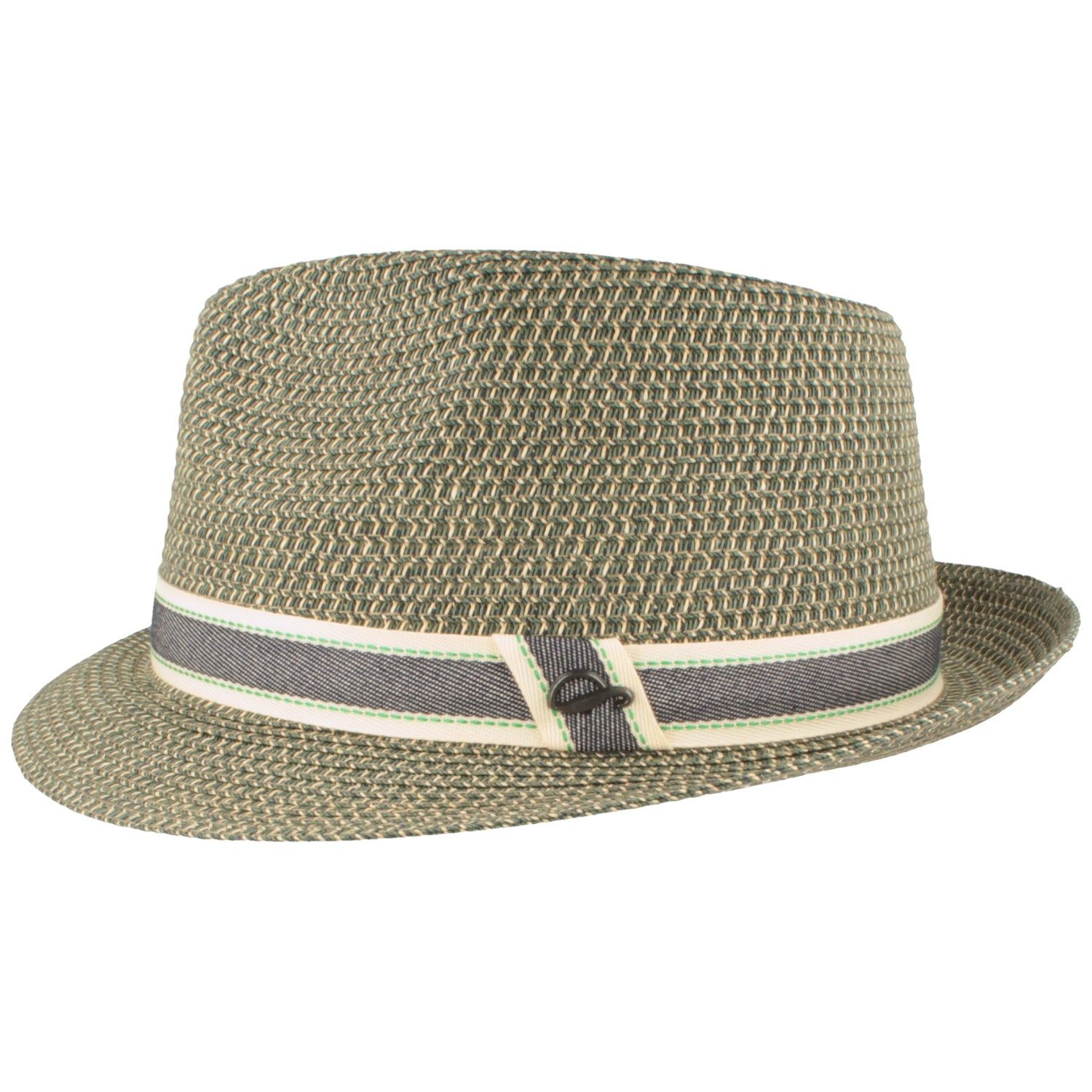 Göttmann Strohhut Trilby Newman Bortenhut mit gestreiftem Band