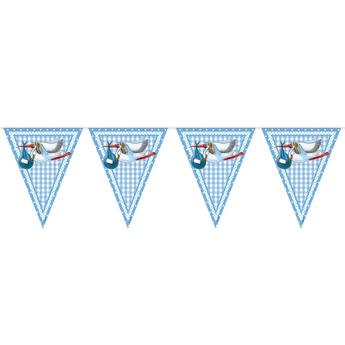 Folat Hängedekoration Storch Baby Wimpelkette blau günstig online kaufen