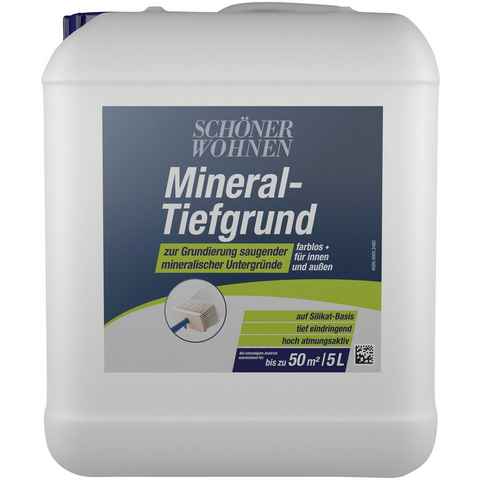 SCHÖNER WOHNEN FARBE Tiefengrund Mineral-Tiefgrund, 5 Liter, für innen und außen zur Grundierung mineralischer Untergründe