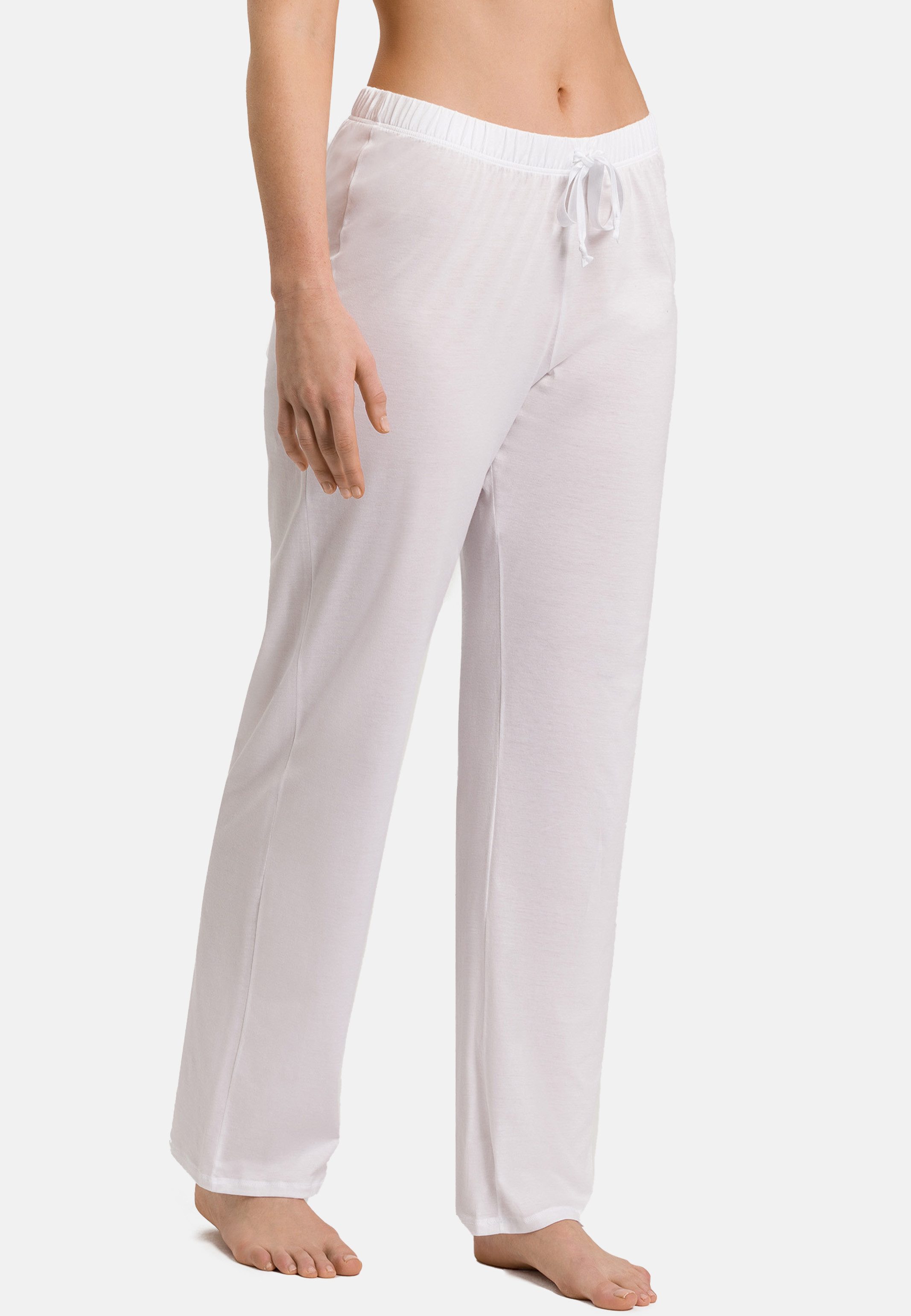 Hanro Schlafhose Cotton Deluxe (1-tlg) Pyama Hose - Baumwolle - Verdeckter Gummibund für angenehmen Komfort