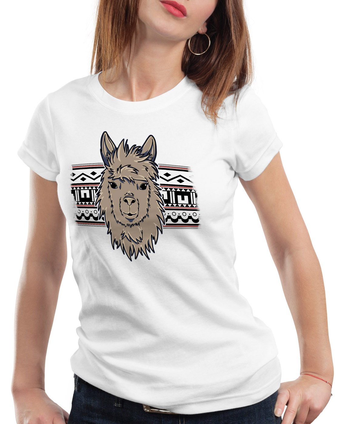 style3 T-Shirt Alpaca Muster aztek lama günstig online kaufen