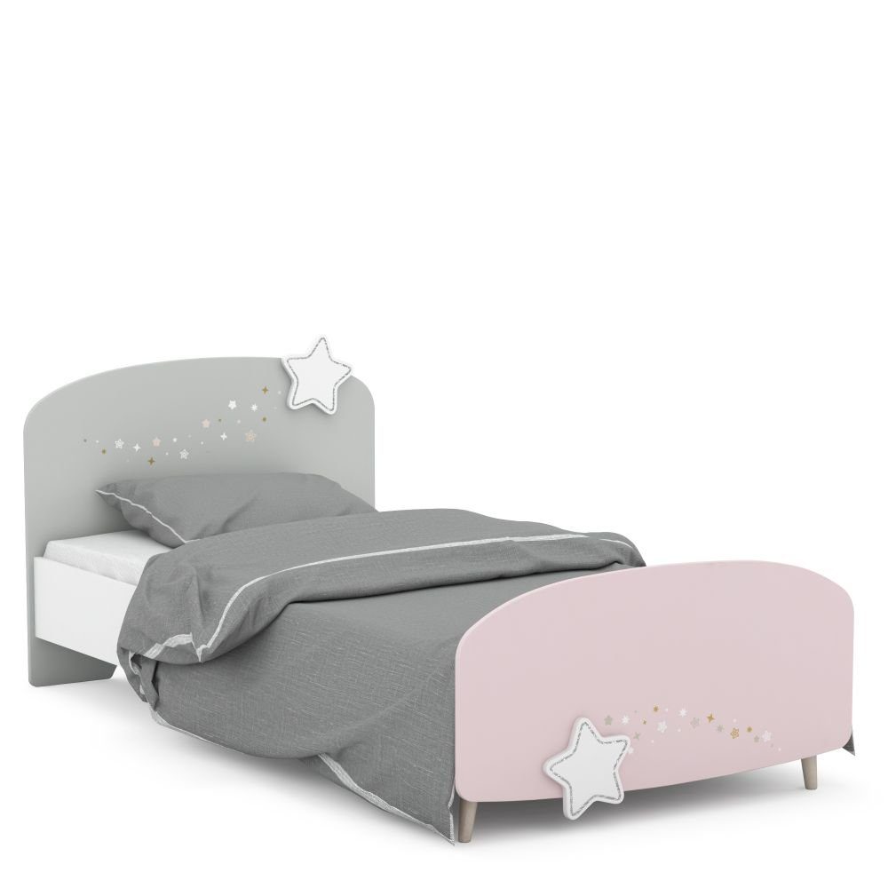 Sternschnuppe weiß Kindermöbel 5-teilig Kinderzimmer grau 24 rosa Mädchen Schlafzimmer-Set