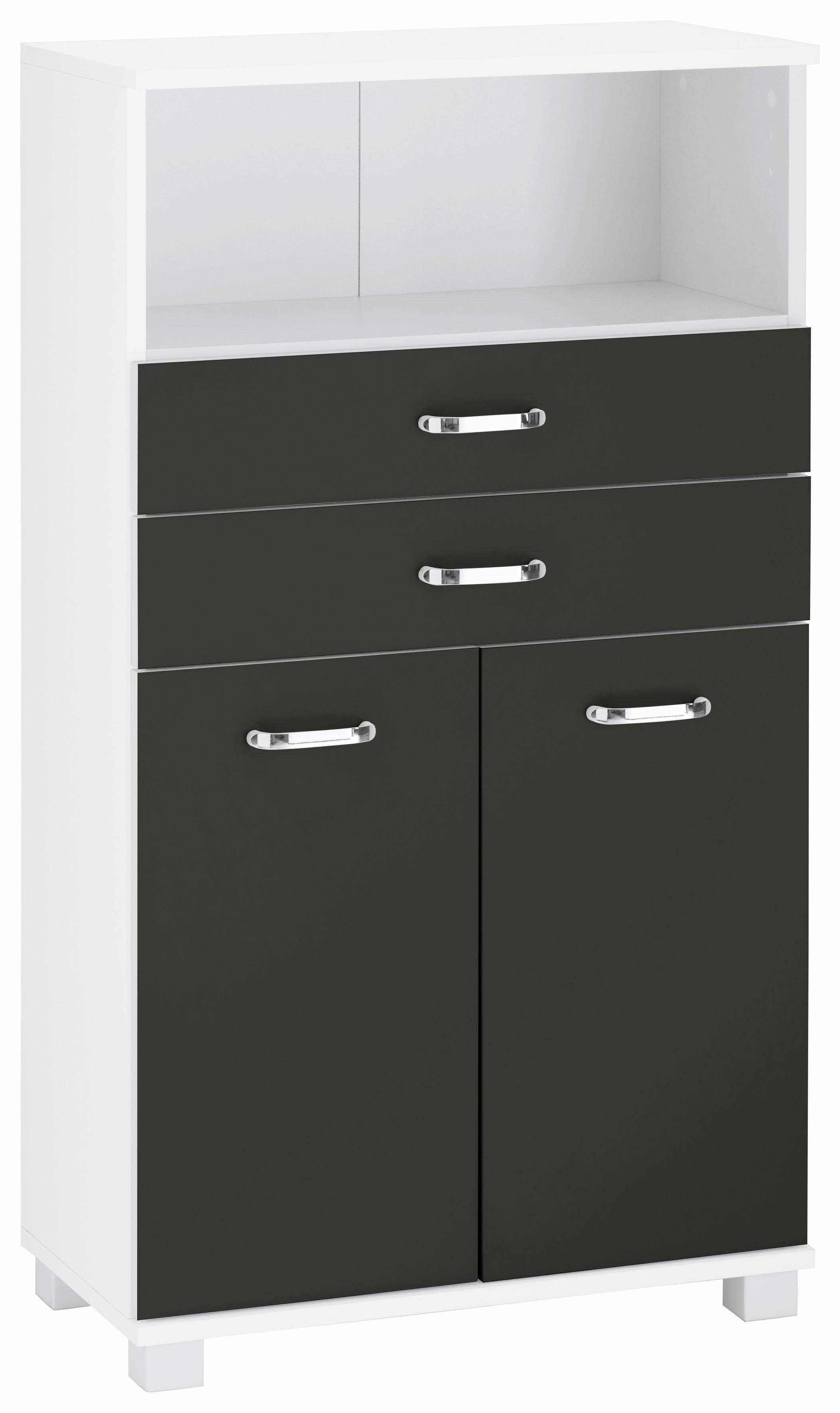 Schildmeyer Midischrank Colli Breite 60 cm, Badezimmerschrank mit Metallgriffen, Ablageboden