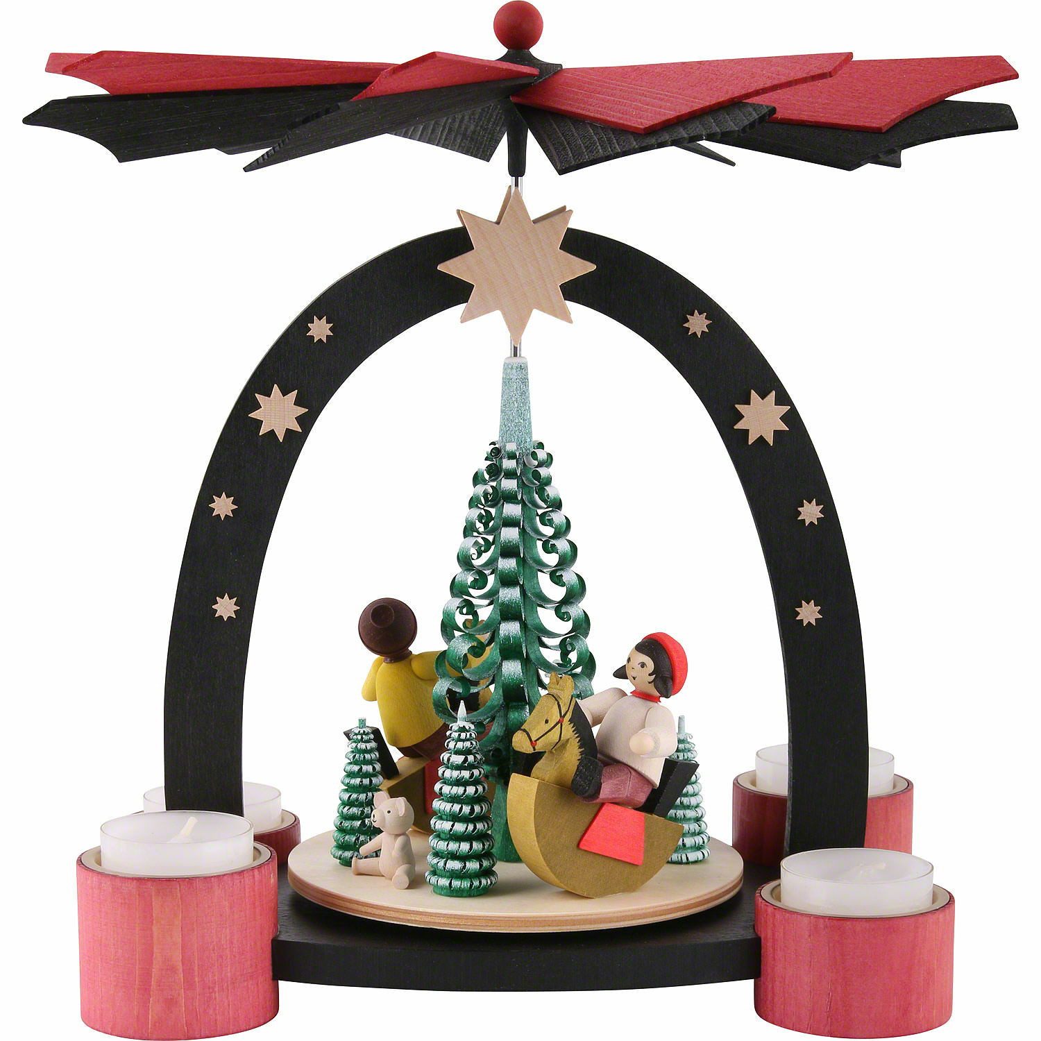 ULMIK Weihnachtspyramide 1-stöckige Bogenpyramide Reiterlein (26cm) von ULMIK