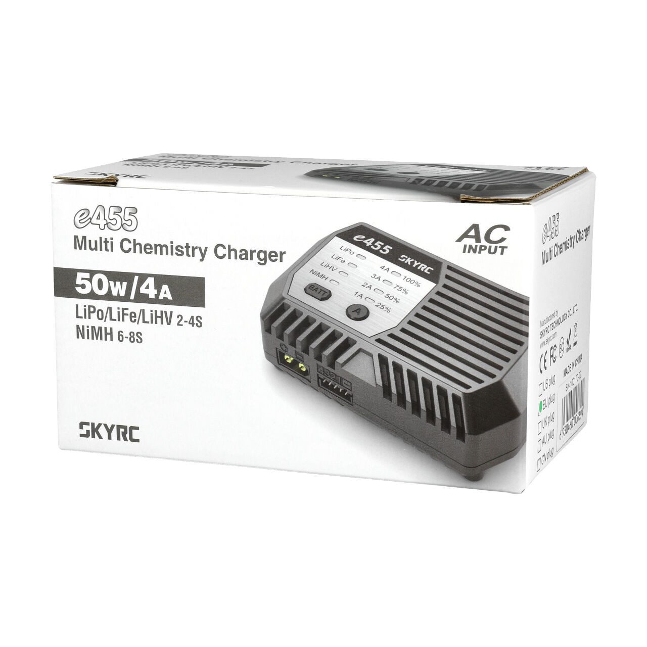 SkyRC SkyRC e455 AC Ladegerät NiMh 6-8 / LiPo 2-4s 1-4A 50W RC-Ladegerät