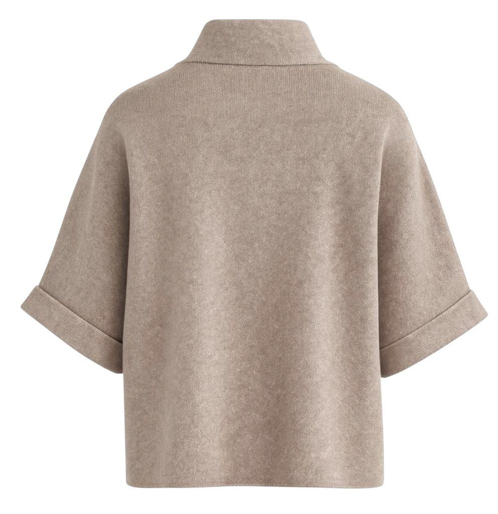 Mississhop Strickponcho Damen Strickponcho mit Stehkragen günstig online kaufen