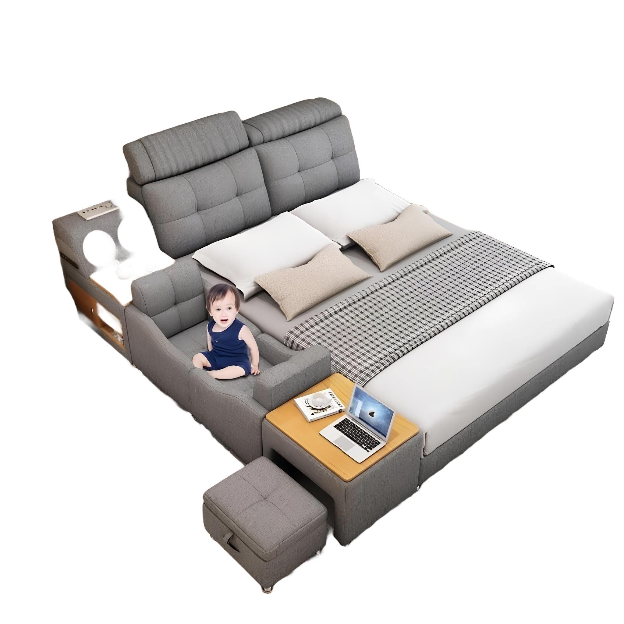 JVmoebel Multimediabett Multifunktion Bett Moderne Hotel Bett Multifunktion Sound 180x200 (1-tlg., 1x Bett), Made in Europa