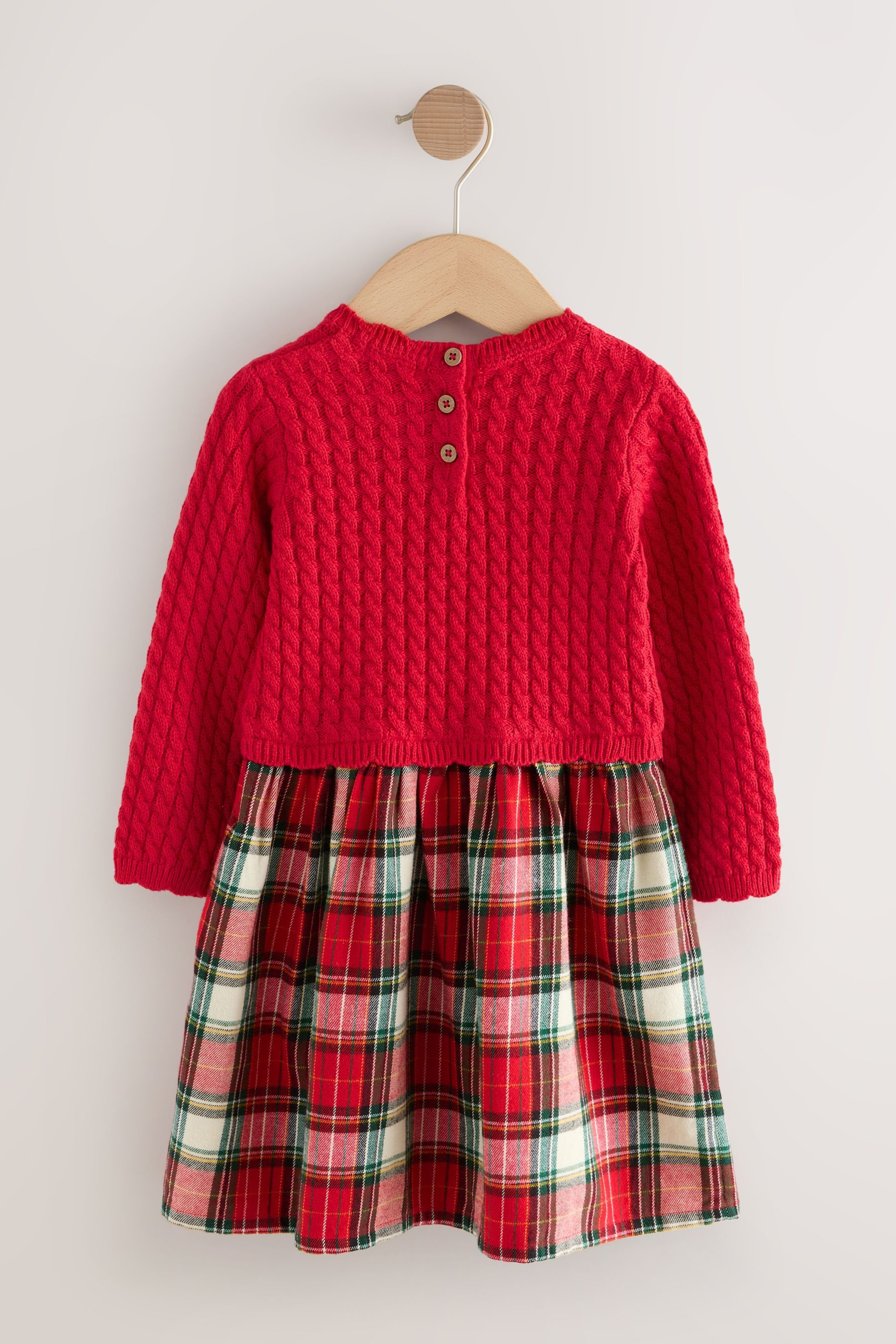 Next Strickkleid Strickkleid im Schottenmuster (1-tlg) günstig online kaufen