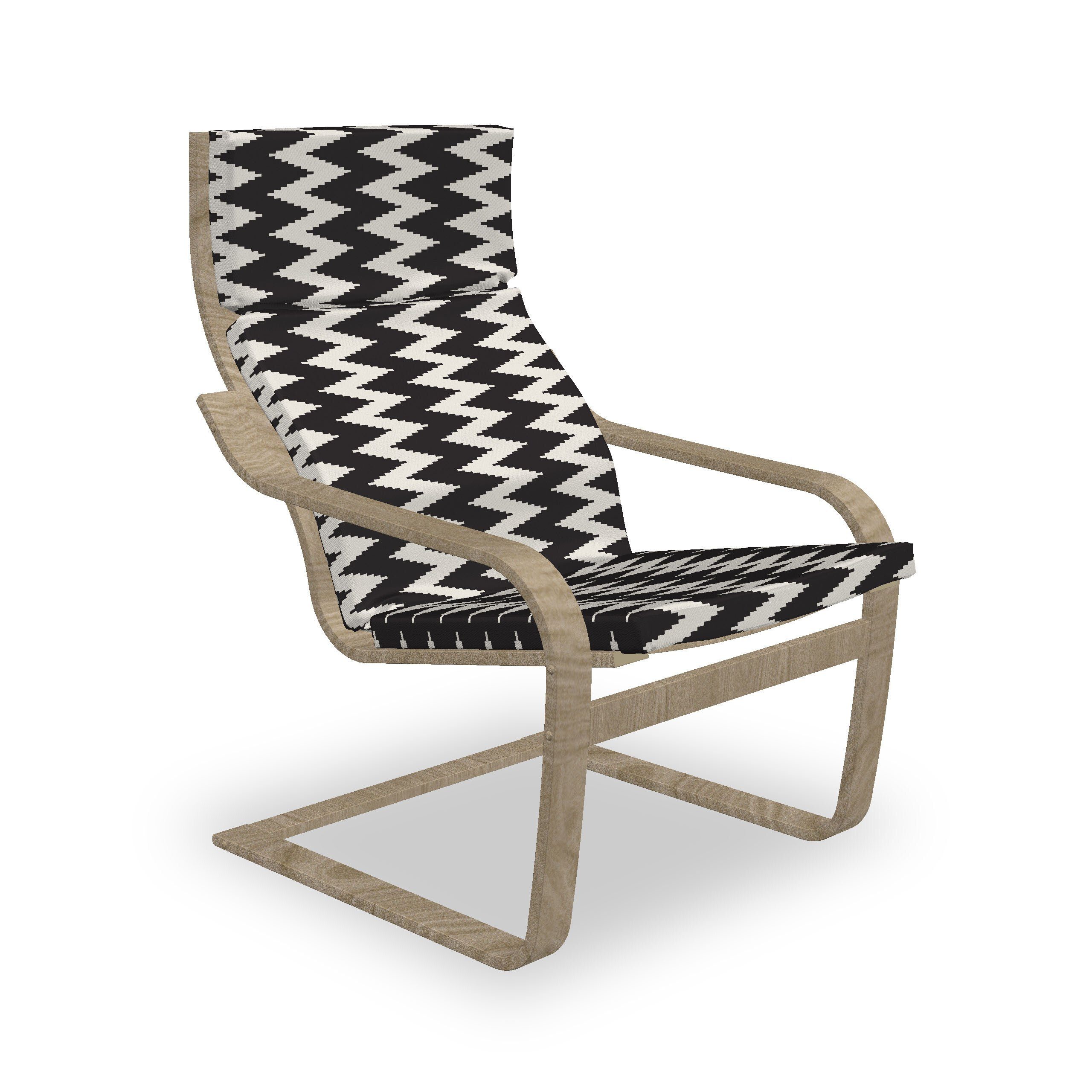 Abakuhaus Stuhlkissen Sitzkissen mit Zigzags Klassische Muster Hakenschlaufe Stuhlkissen und mit Reißverschluss, Abstrakt