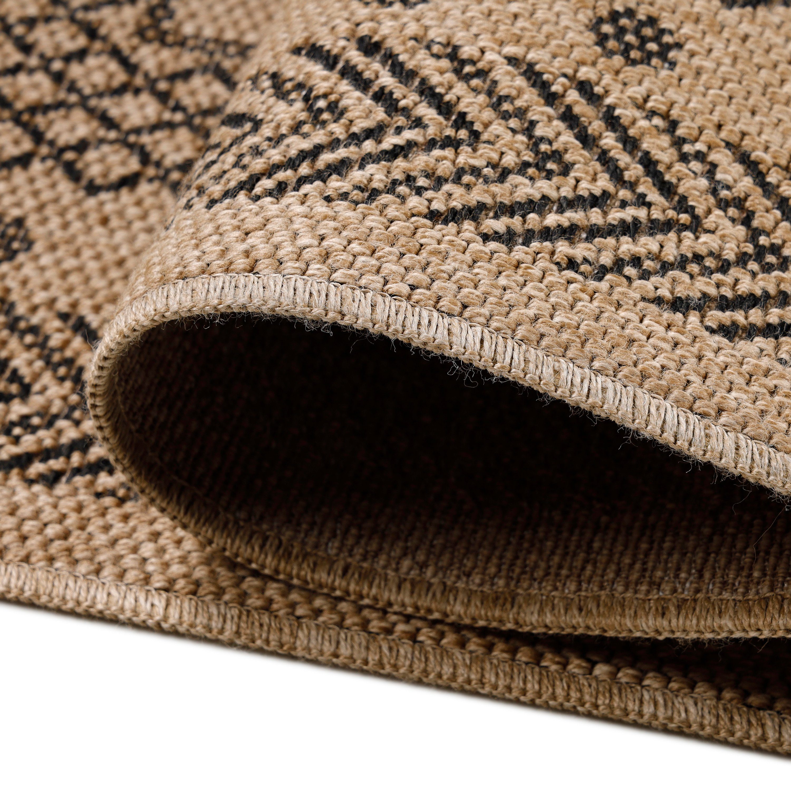 SIMPEX24 Outdoorteppich Vintage Design, Läufer, Höhe: 5 mm, Outdoor Teppich Vintage Design Natur Optik für Küche Balkon Terrasse