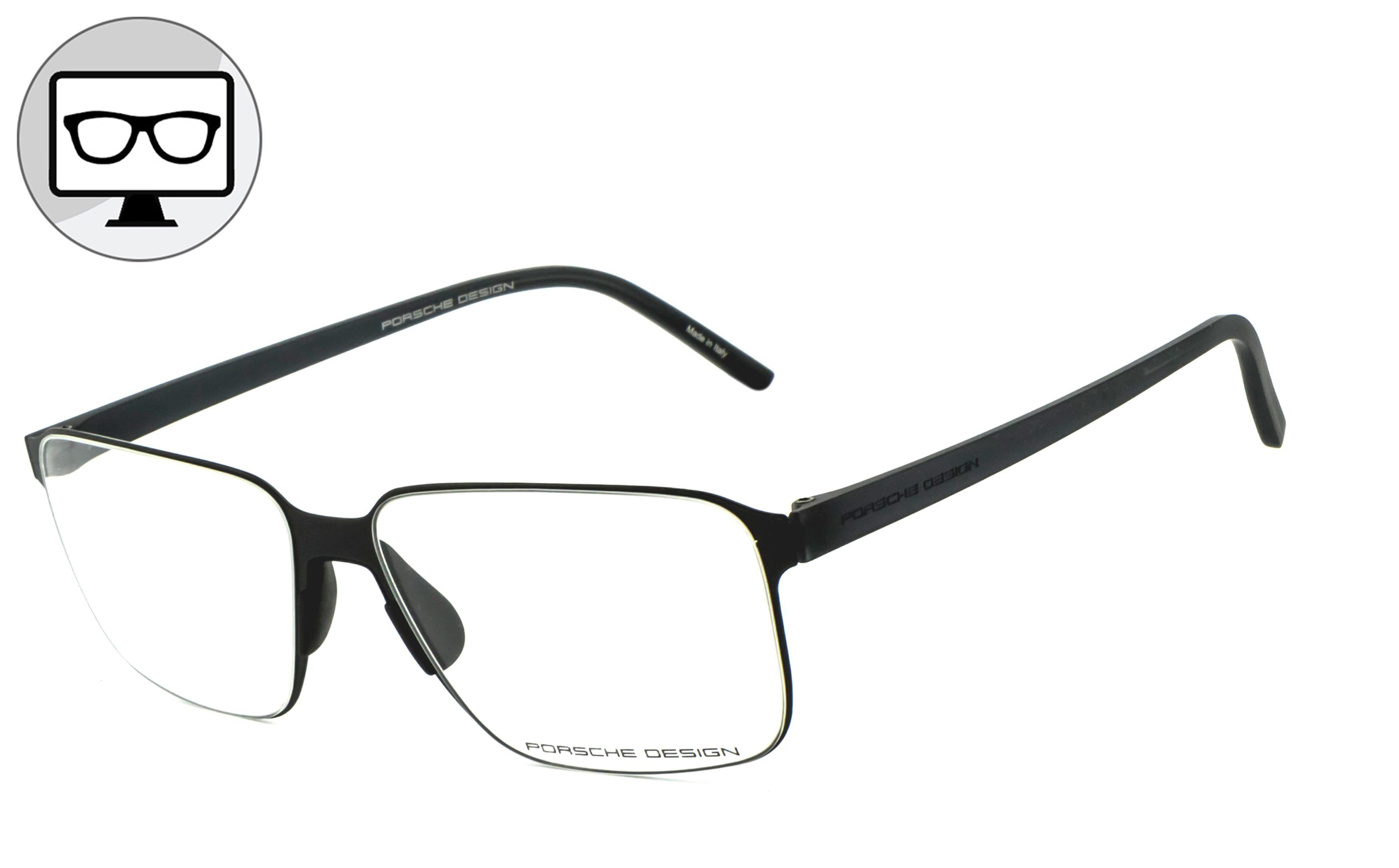 PORSCHE Design Brille Blaulichtfilter Brille, Blaulicht Brille, Bildschirmbrille, Bürobrille, Gamingbrille, ohne Sehstärke