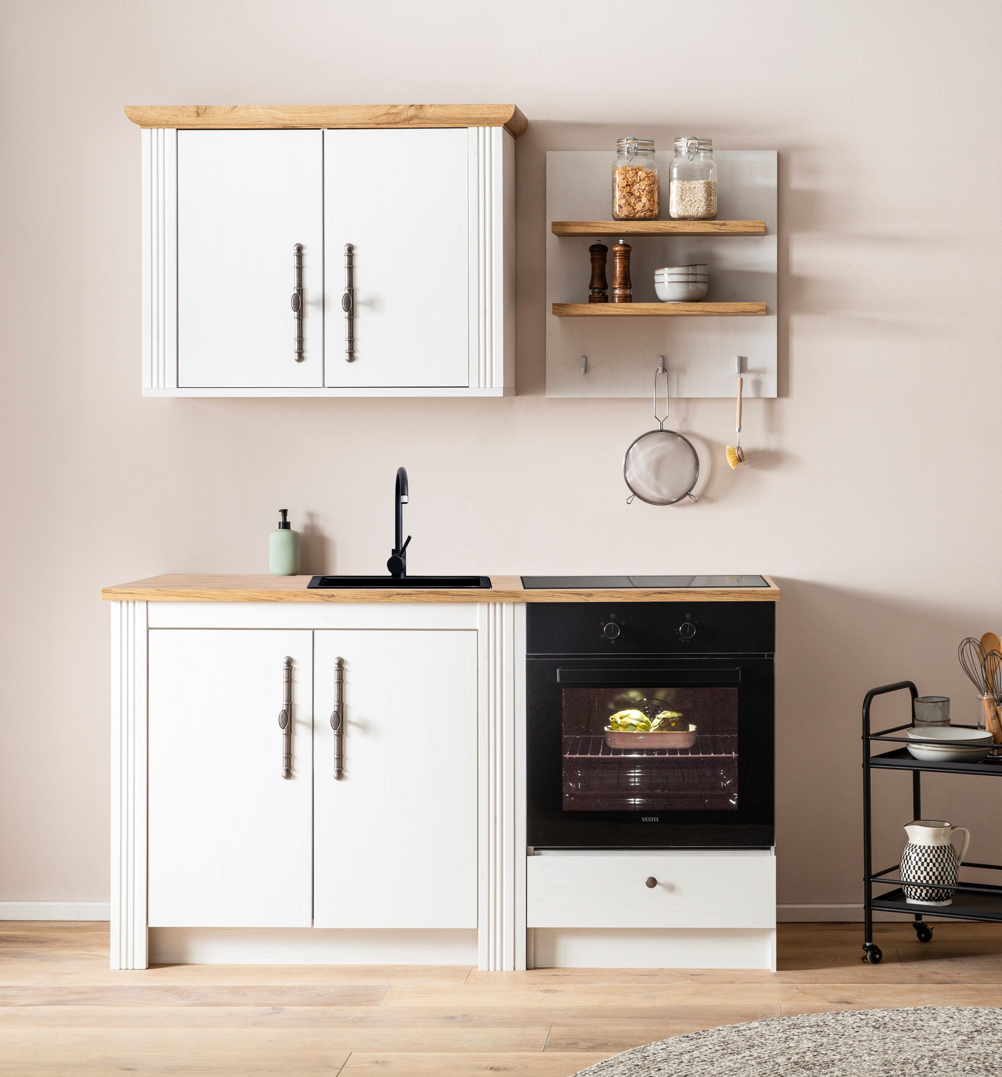 KOCHSTATION Küchenzeile KS-Westminster, Pantryküche im Landhaus Stil, hochw günstig online kaufen