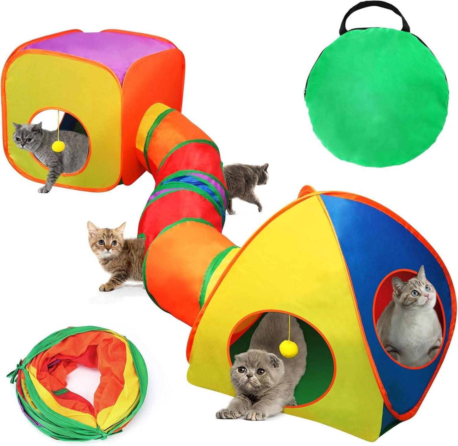 LuxusKollektion Katzenkäfig 3 in 1 Katzentunnel Outdoor Interaktives Игрушки для кошек Katzenzelt
