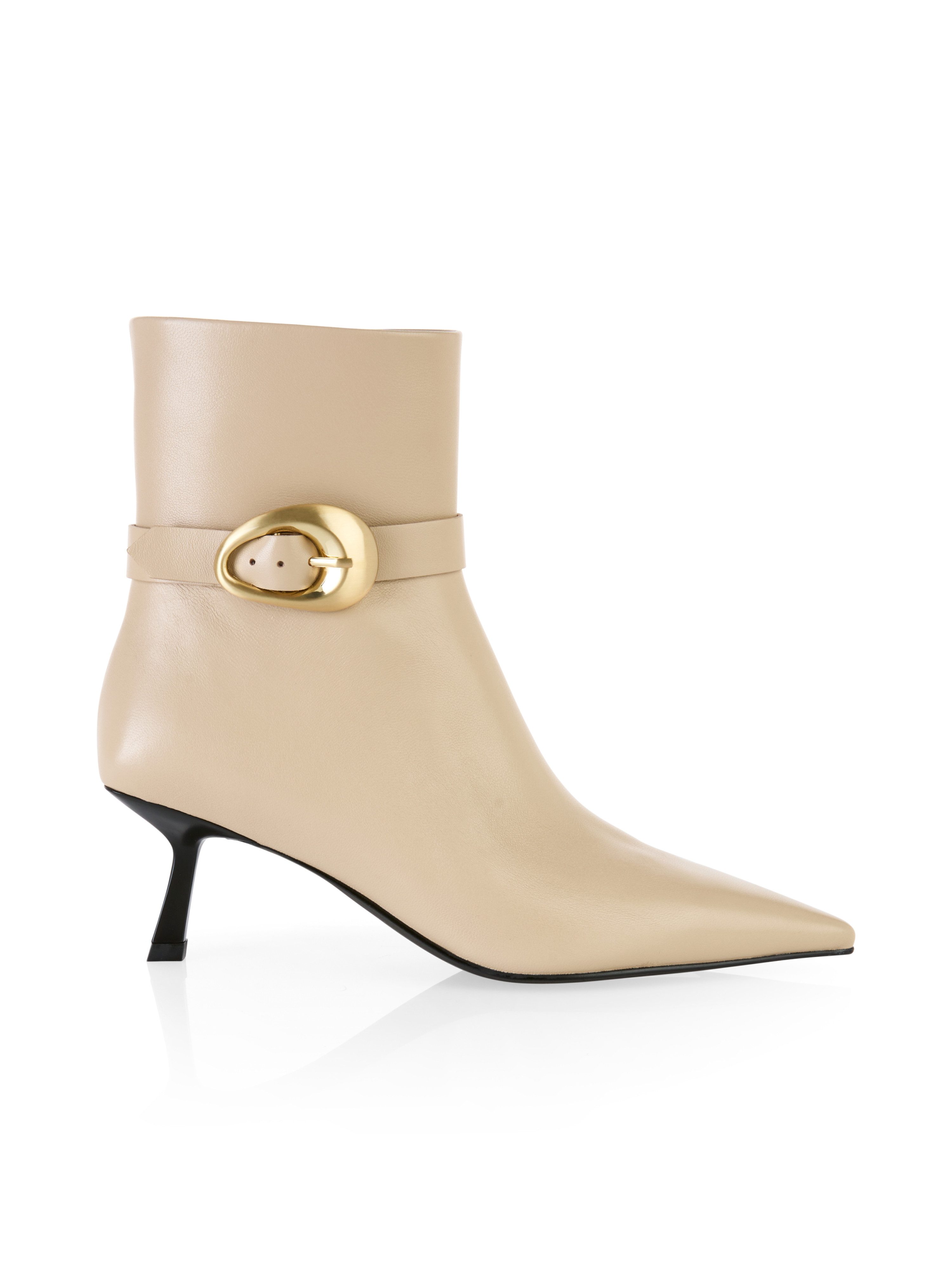 Marc Cain Collections Feminine Rigour Stiefelette Stiletto, Kitten Heel mit Zierschnalle und Reißverschluss