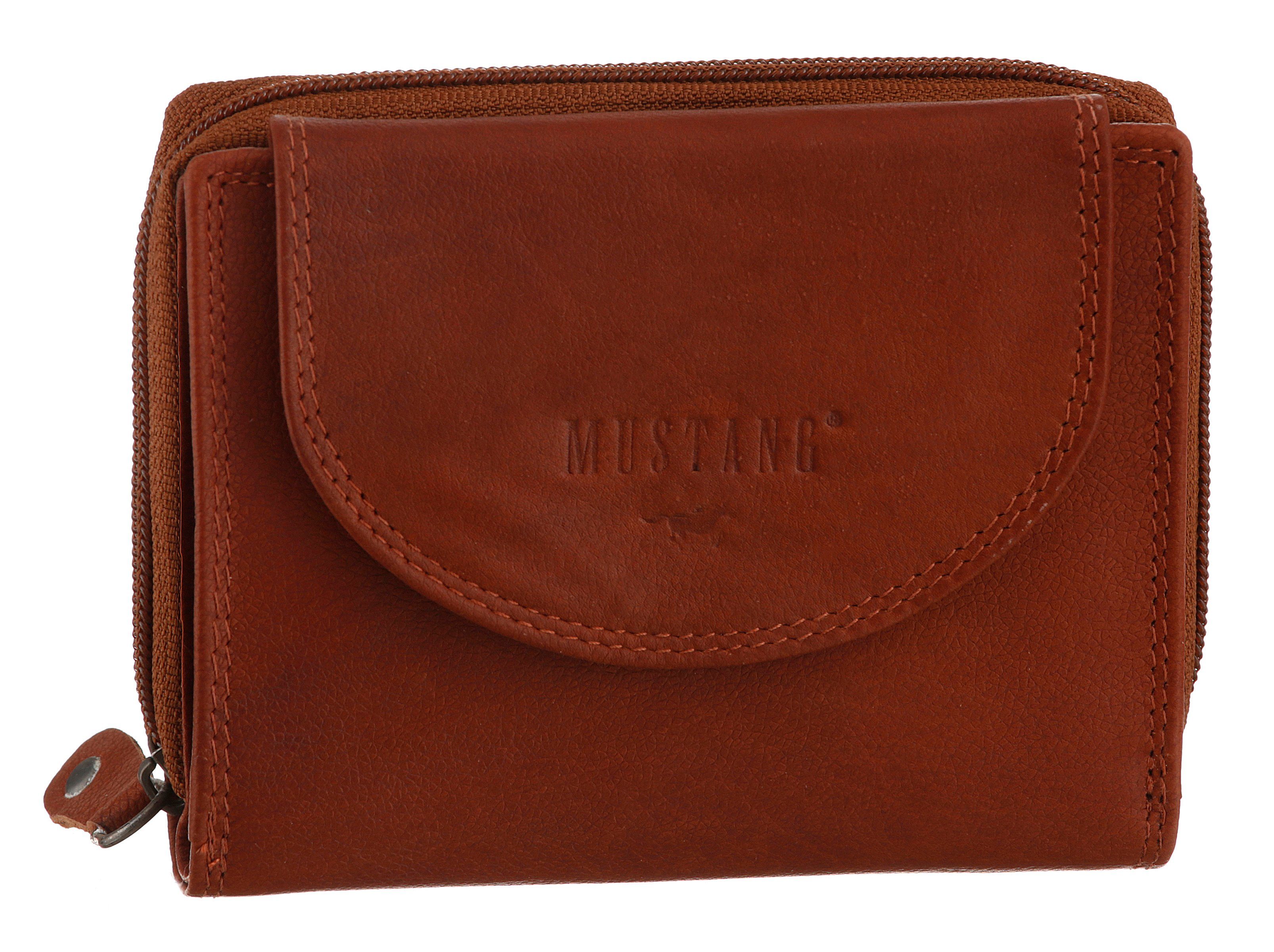 Geldbörse wallet brown top MUSTANG Format praktischen Udine im leather opening,