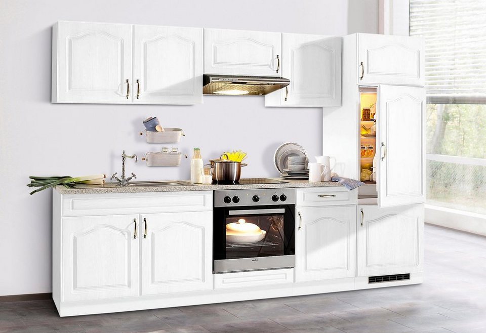 wiho Küchen Küchenzeile Linz, mit E-Geräten, Breite 280 cm, Hochwertig  verarbeitete MDF-Fronten