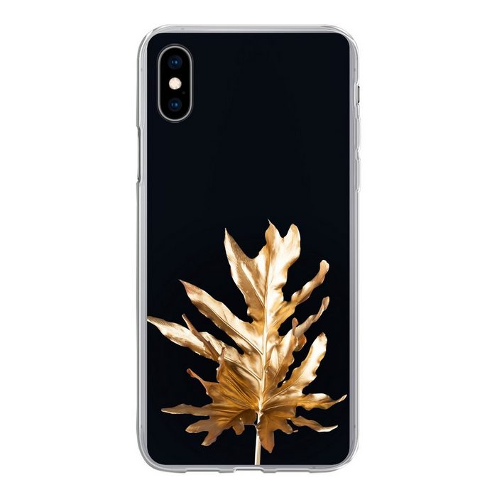 MuchoWow Handyhülle Blätter - Gold - Herbst - Natur - Luxus Handyhülle Apple iPhone Xs Smartphone-Bumper Print Handy
