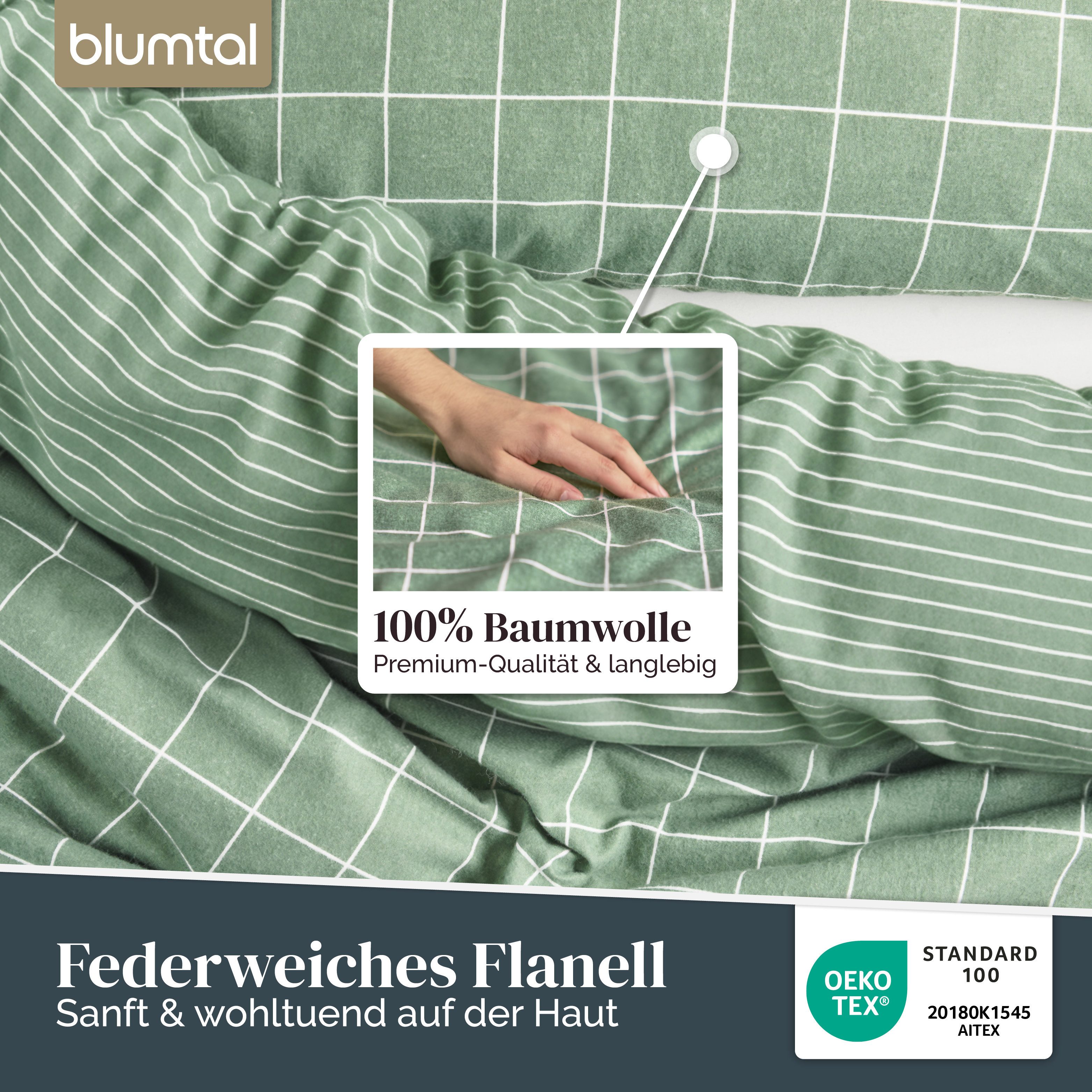 Blumtal Bettwäsche Biber Bettwäsche Oeko-TEX zert. Flanell Bettwäsche Baumw günstig online kaufen