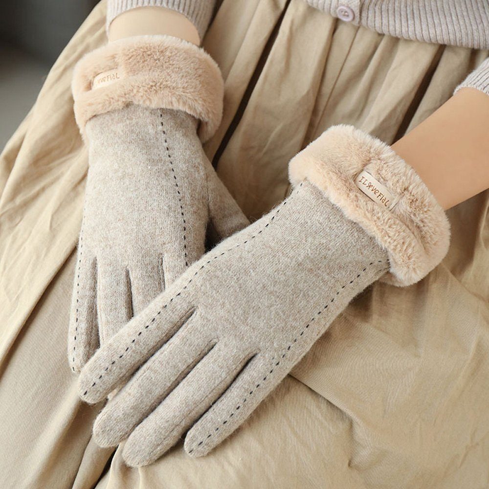 Plüsch Fleecehandschuhe Damen SRRINM Winter Warme Handschuhe