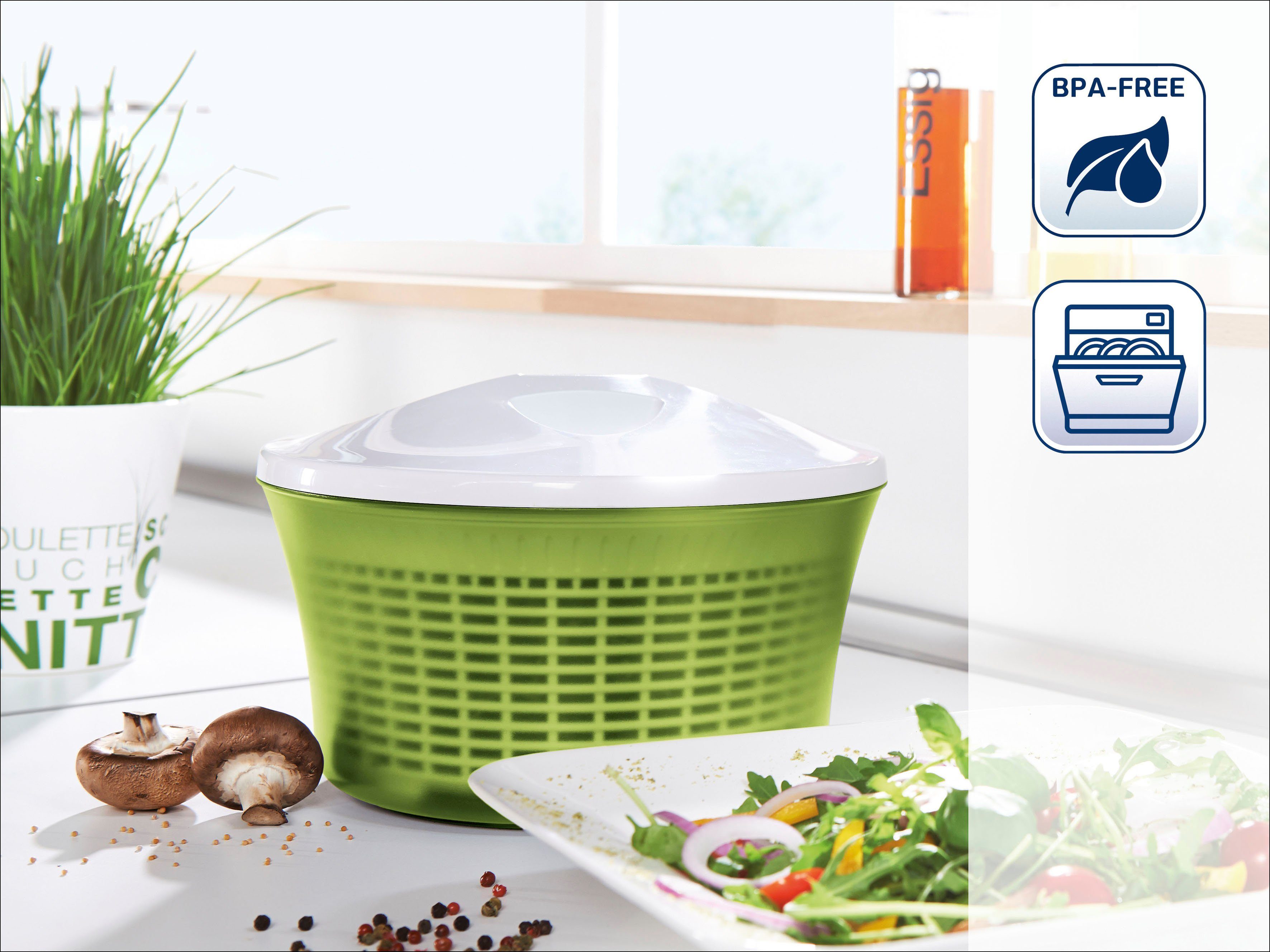 Leifheit Salatschleuder Comfort Line, Kunststoff, Inhalt 5 Liter