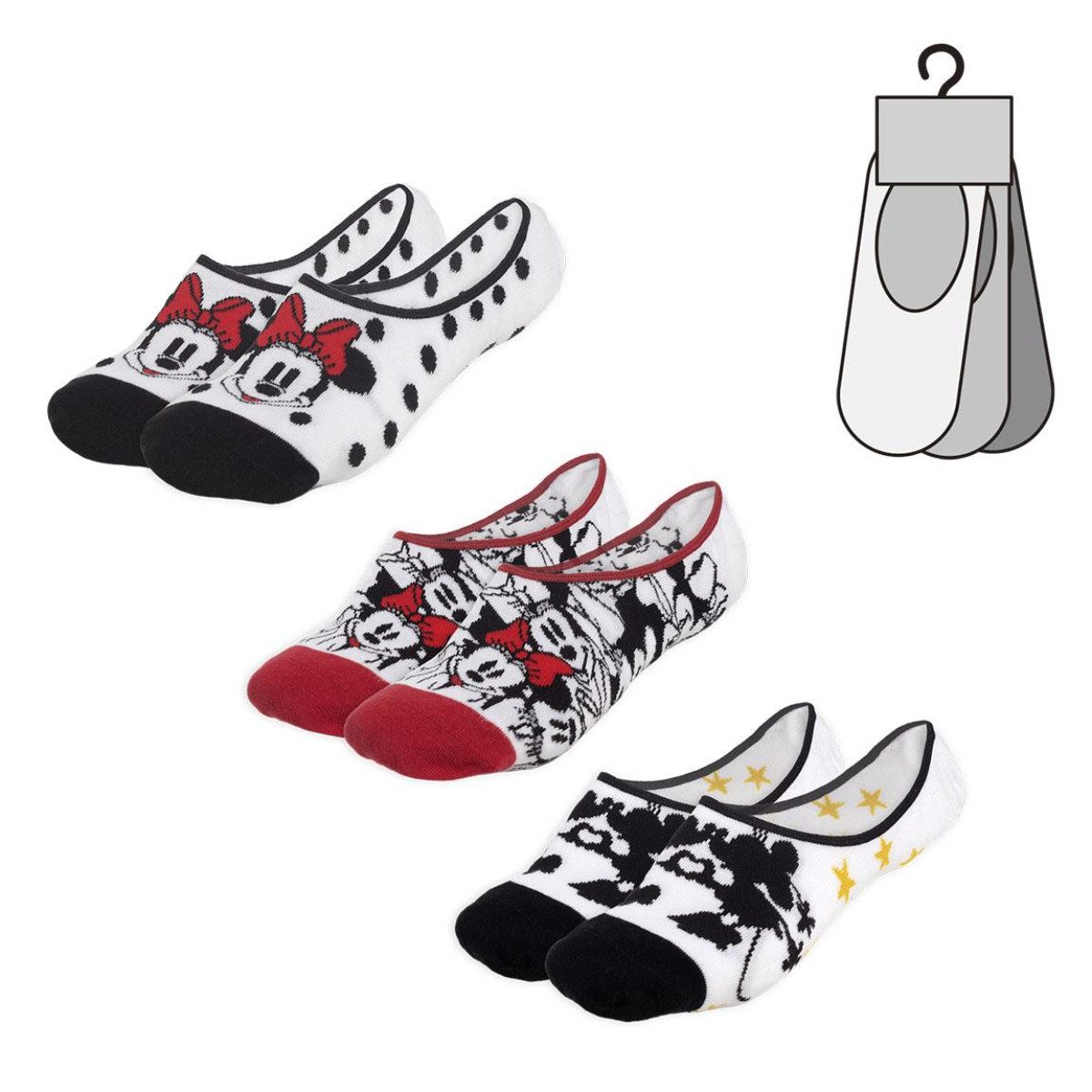 Socken Disney Minnie Damen Set 3er Pack Strümpfe Komfort Größe 36-41