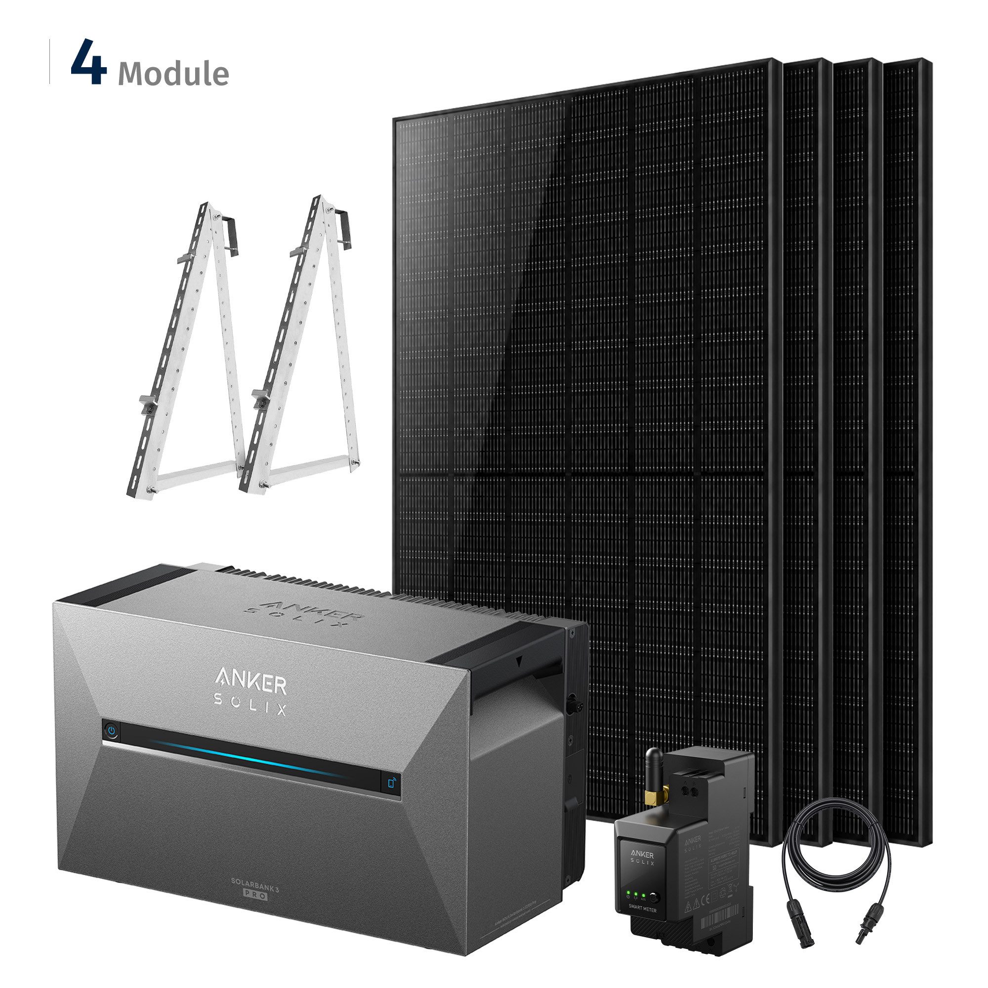 SolarMars Balkonkraftwerk 2000W mit Speicher inkl. Anker Solix Solarbank 2/3/4 Pro