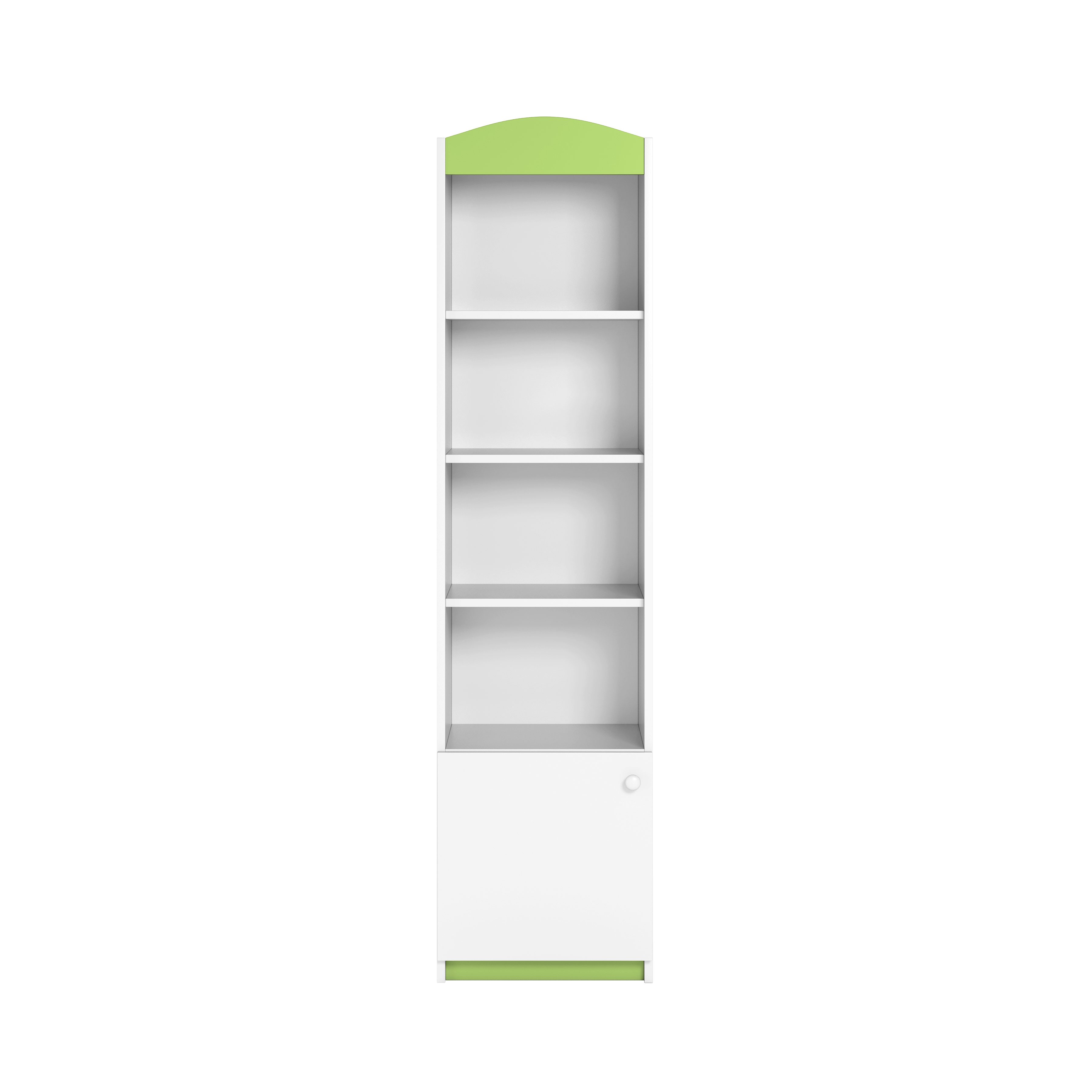 Einlegeböden Ablagefach Bjird grün mit mit Einzelbücherregal, Bücherregal Babydream Tür und Abschließbarer 4