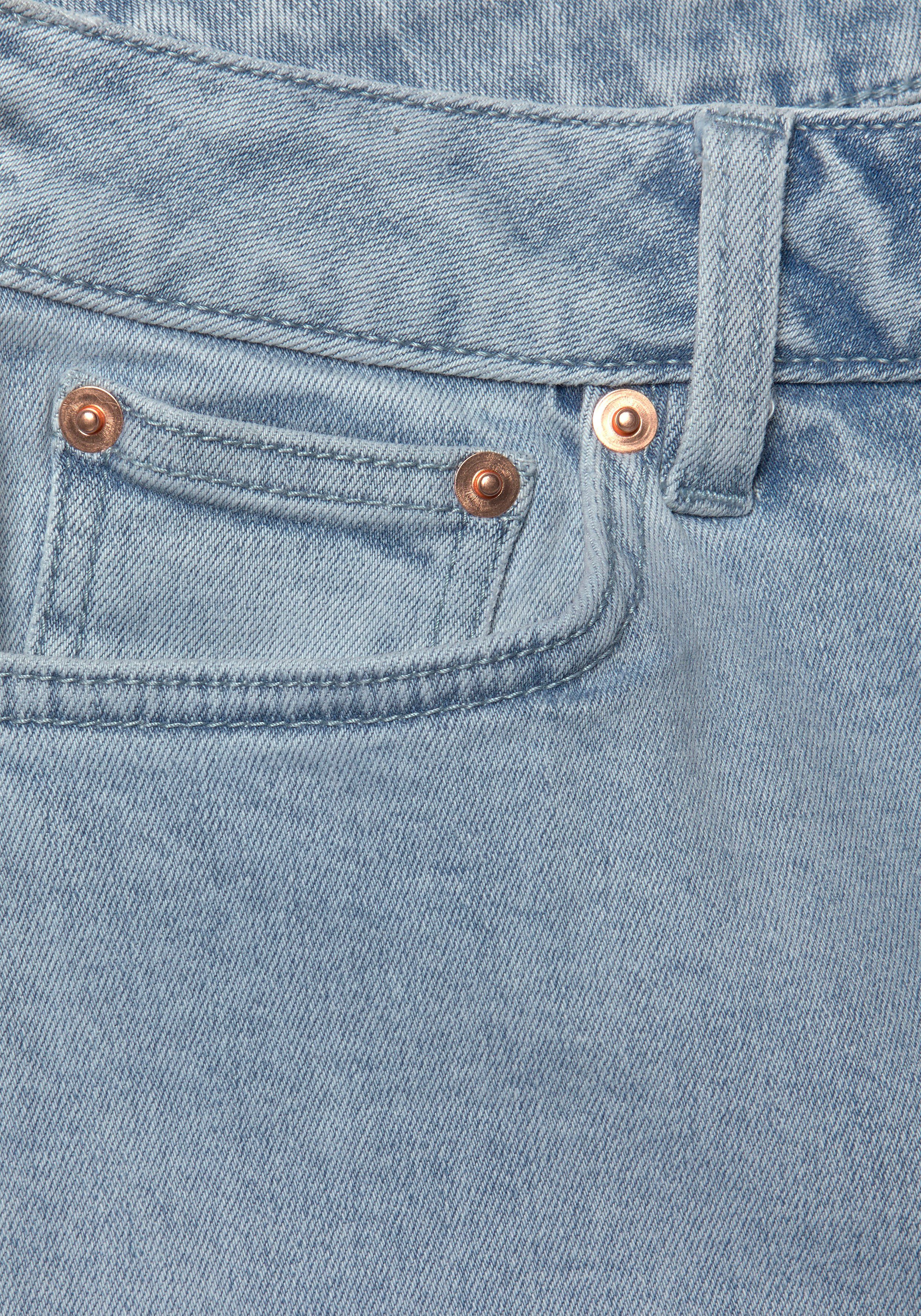 Buffalo Weite Jeans aus weichem Baumwoll-Denim leicht ausgefranster Beinabschluss, Culotte in 7/8-Länge, bequem – Bild 5 von 5