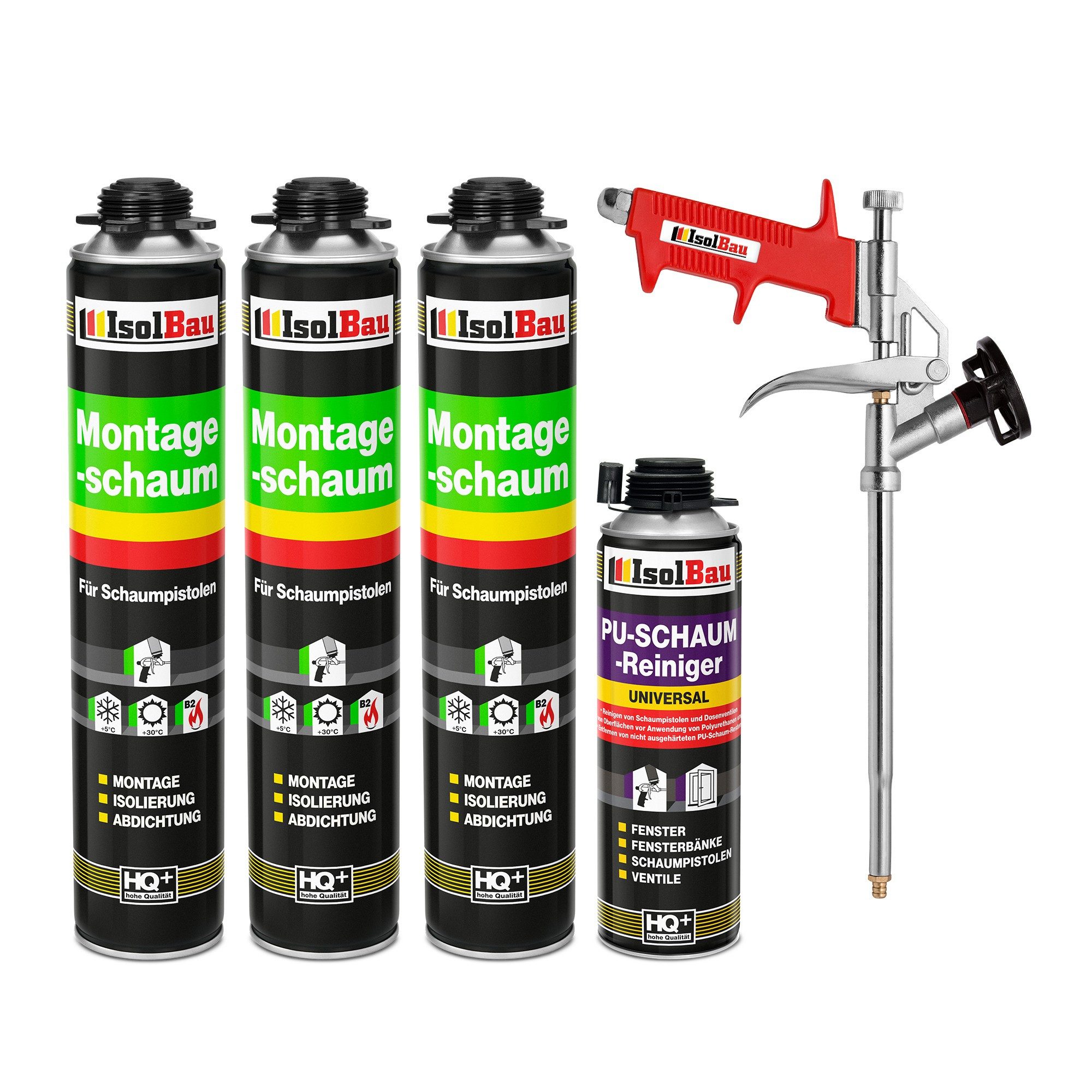 None Fenster SET Pistolenschaum 3 x 750 ml Montageschaum Schaumpistole, PCV günstig online kaufen