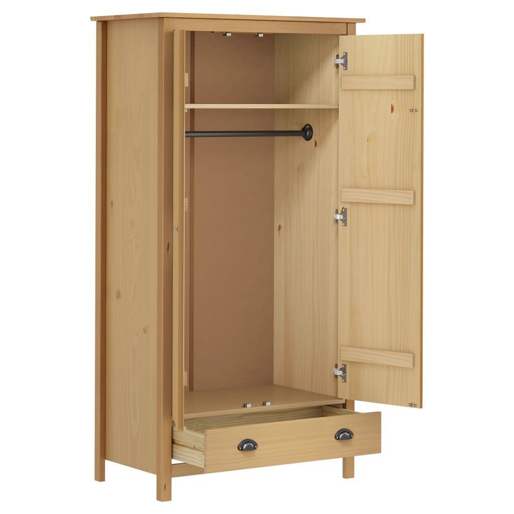 Türen aus DOTMALL Drehtürenschrank Kleiderschrank 89x50x170cm Honigbraun mit 2 Kiefer Massivholz