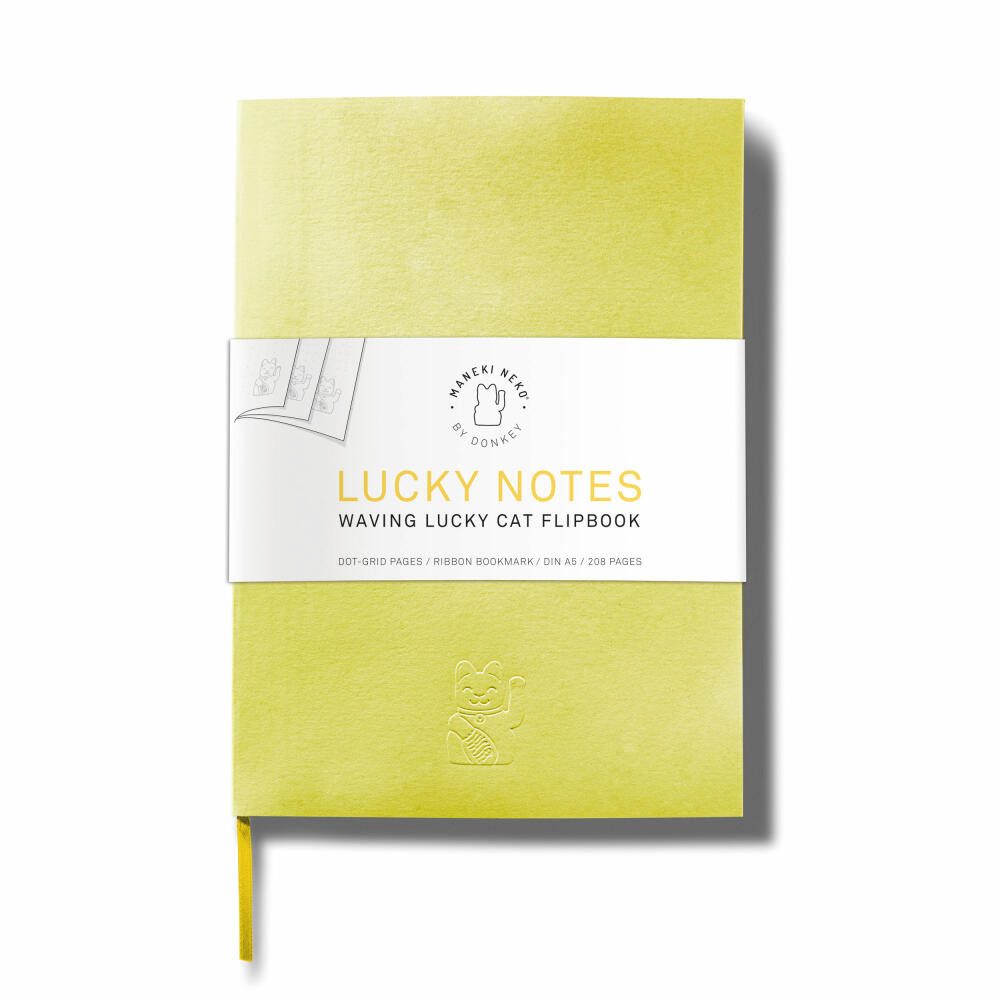 Donkey Products Notizbuch Maneki NekoLucky Notes Gelb