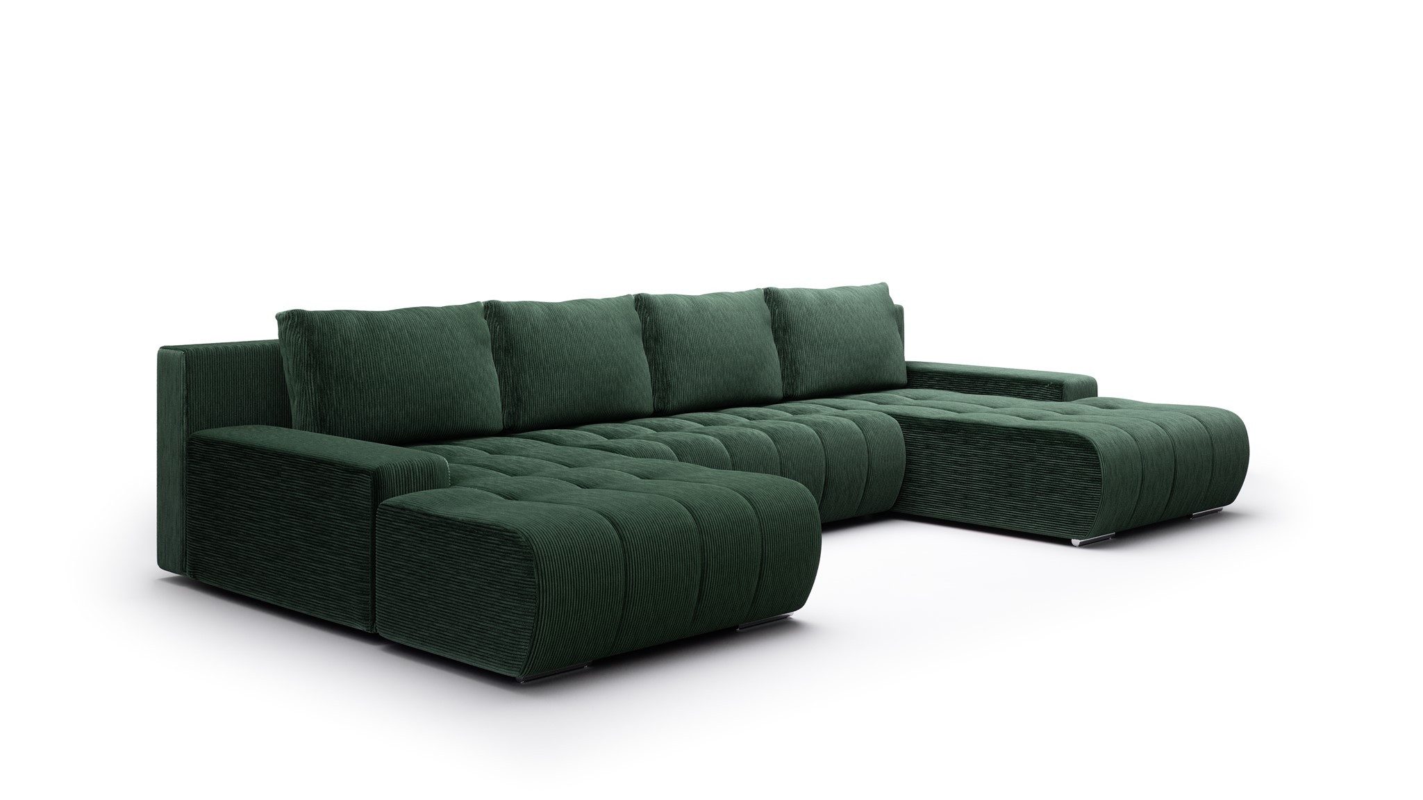 Fun Möbel Wohnlandschaft Sofa mit Schlaffunktion VOGAR in Stoff, inkl. Bettkasten, Inkl. 4 Rückenkissen und 2 Zierkissen
