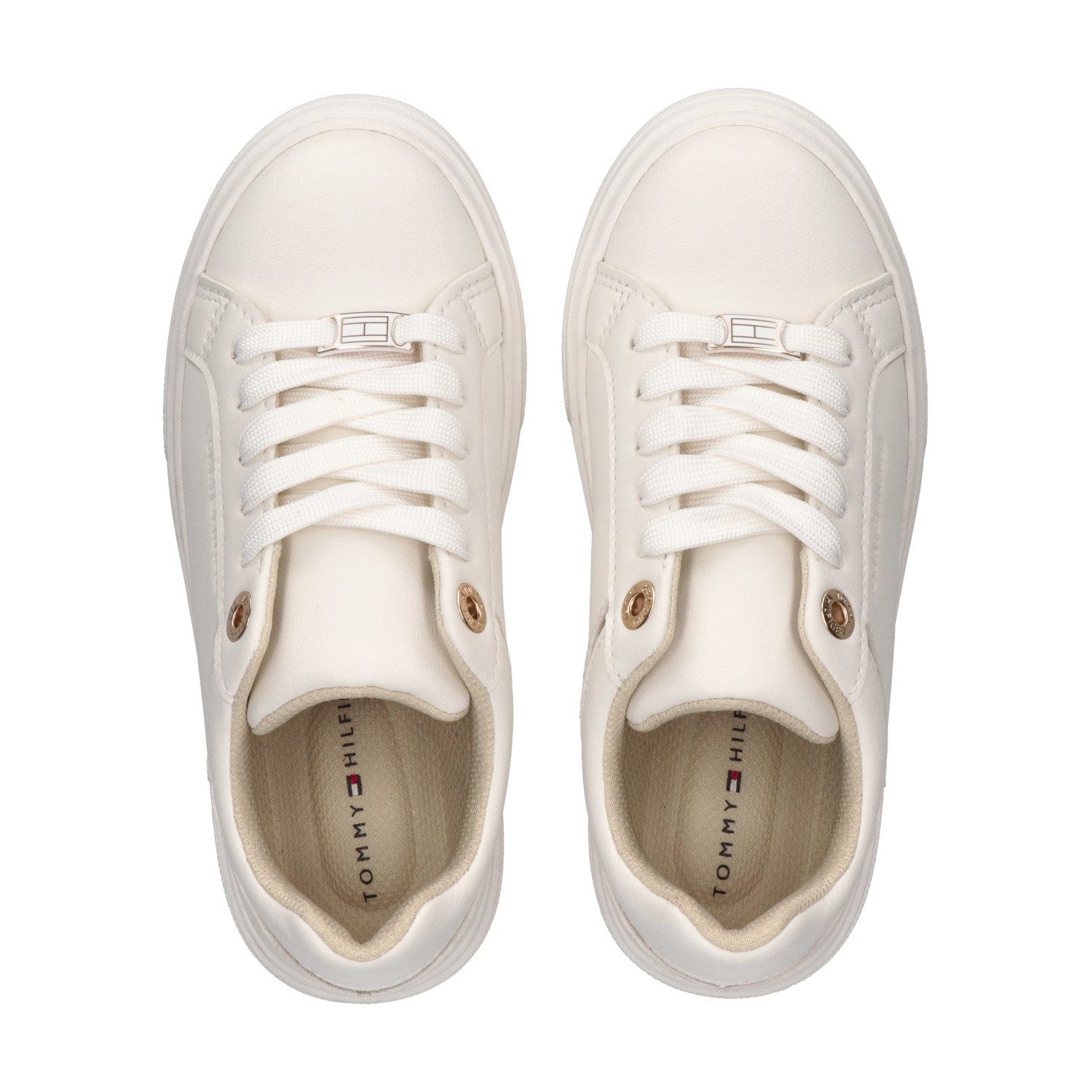 Tommy Hilfiger Sneaker Freizeitschuh, Schnürschuh mit Besatz in Metallicoptik