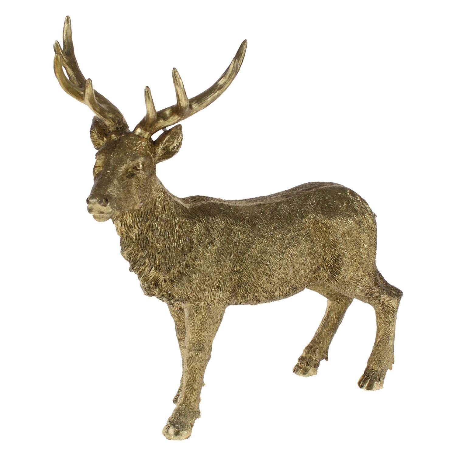 Werner Voß Weihnachtsfigur cm - Polyresin Hirsch - - stehend - 36x15x40 gold