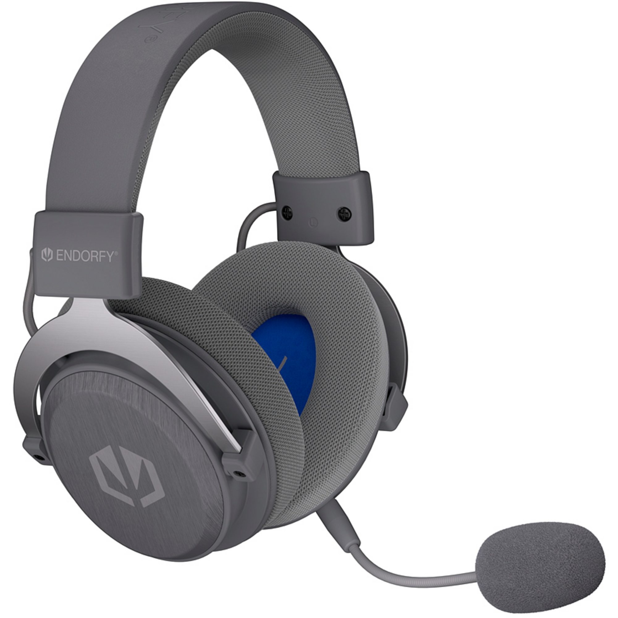ENDORFY ENDORFY VIRO Infra Wireless Alt Gray, Gaming-Headset Headset (Zwei integrierte Profile (Game-Mode, Vocal-Mode), Atmungsaktiver Stoff mit Memory-Schaumstoff Ohrpolster, Mikrofon mit Pop-Filter, Status-LED und Tonsignale, Metallhalterungen der Ohrmuscheln, Stummschaltfunktion, Abnehmbare Kabel)