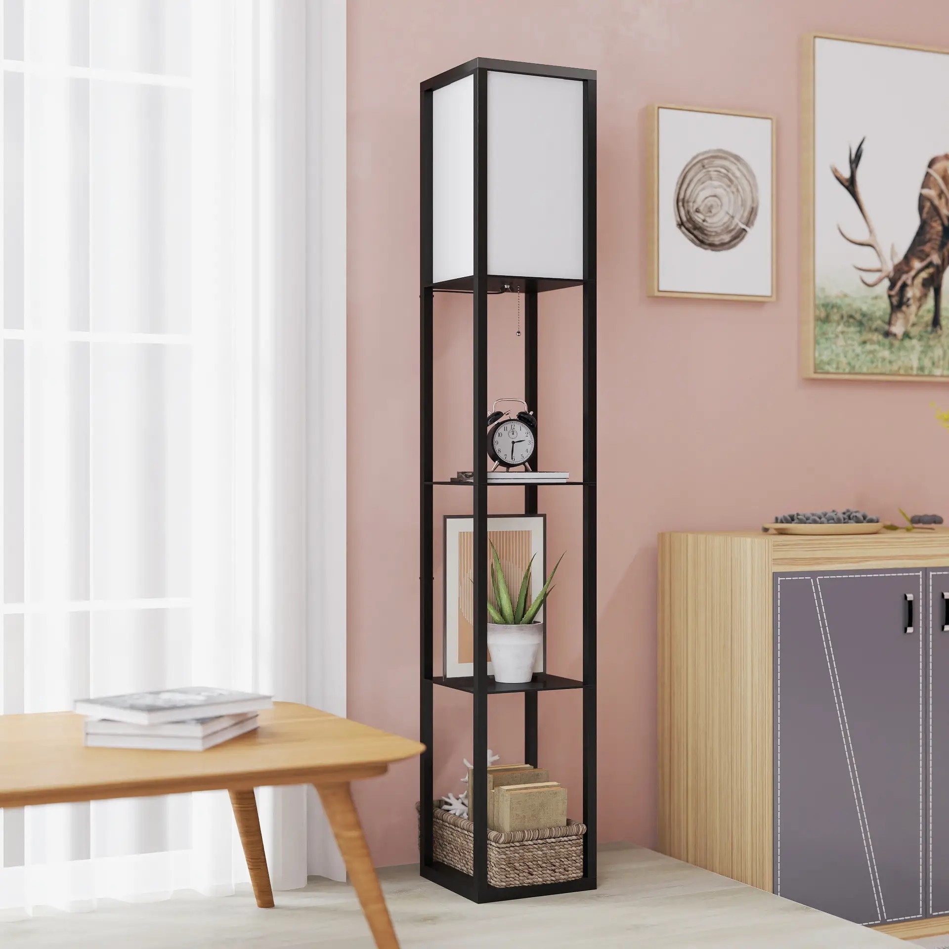 BlingBin Stehlampe mit Regalen, Wohnzimmer Stehleuchte günstig online kaufen