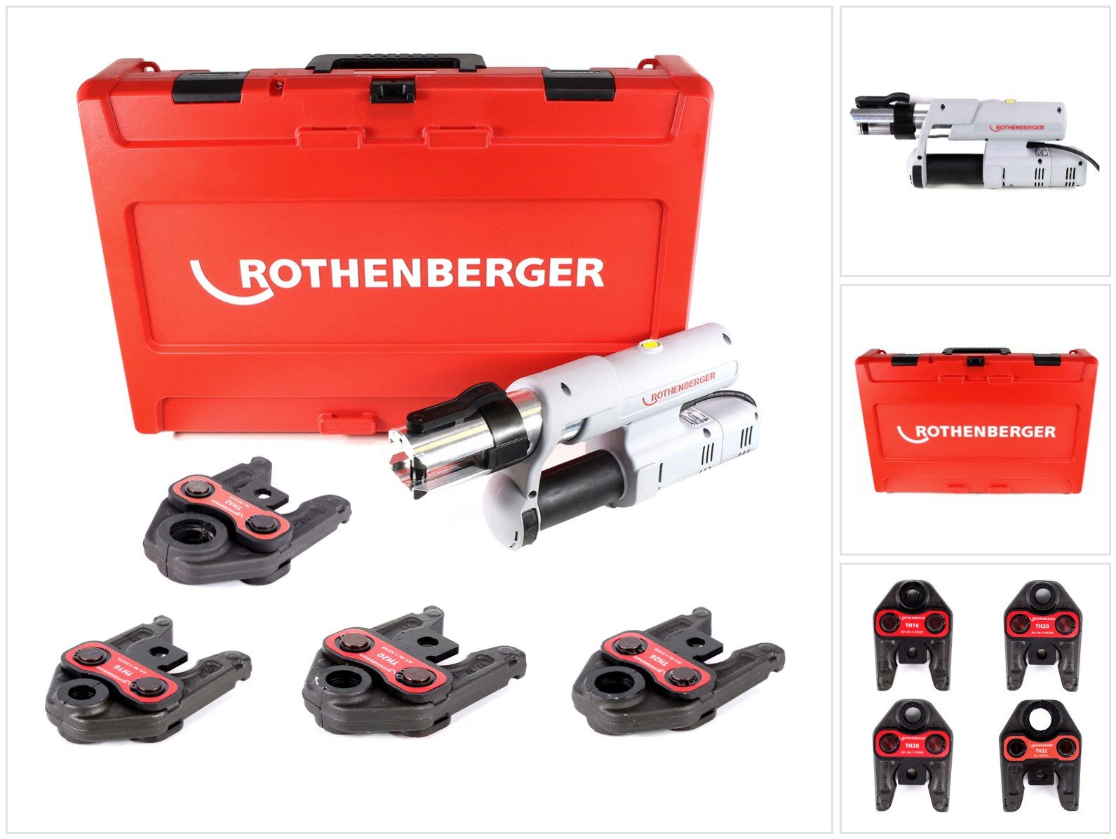 Rothenberger Werkstattpresse ROMAX AC ECO Basic 230 V Pressmaschine Typ C Set "TH" im Transportkof