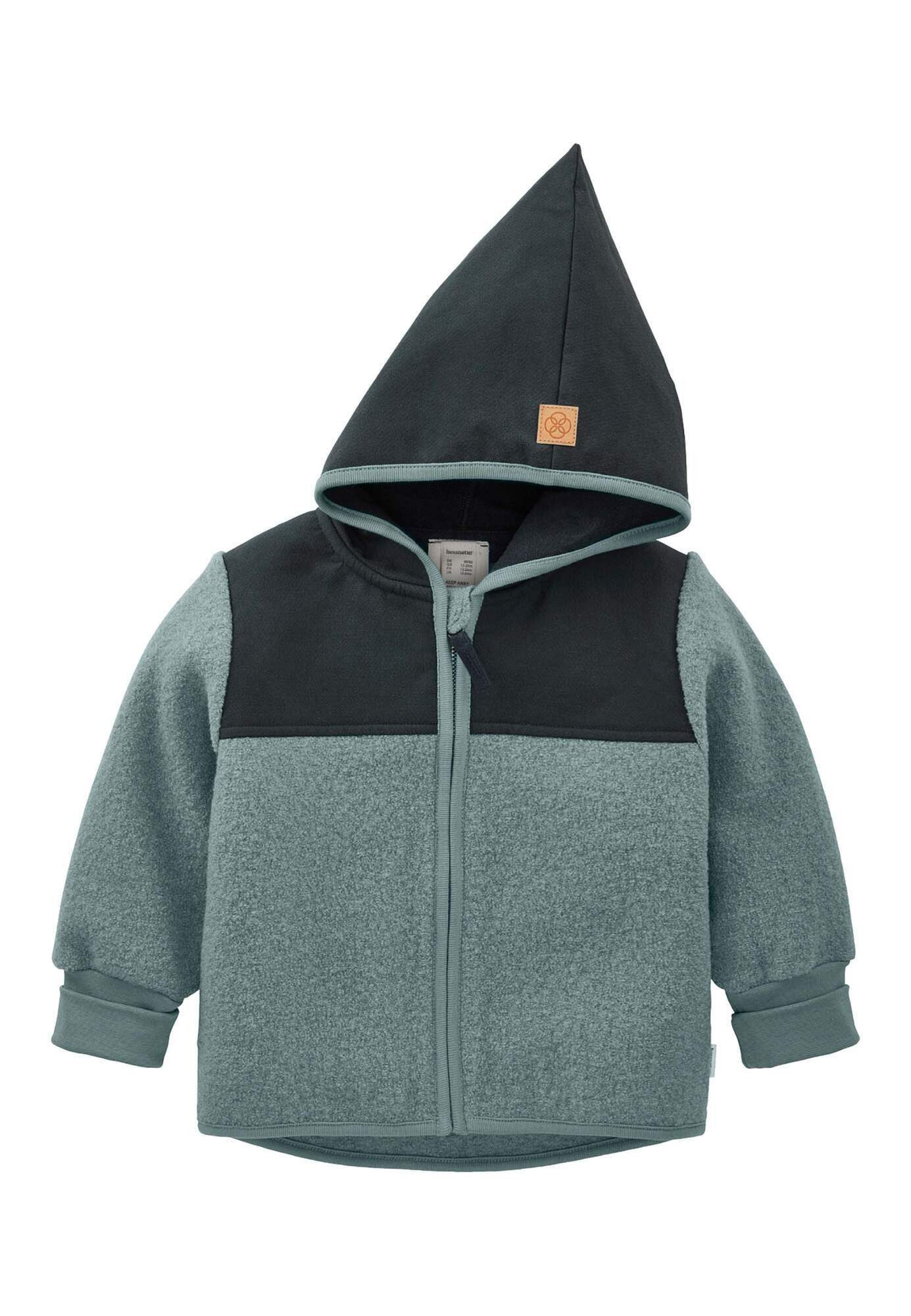 Hessnatur Walkjacke aus Bio-Merinowolle mit Softshell (1-St) aus Bio-Merinowolle mit Softshell