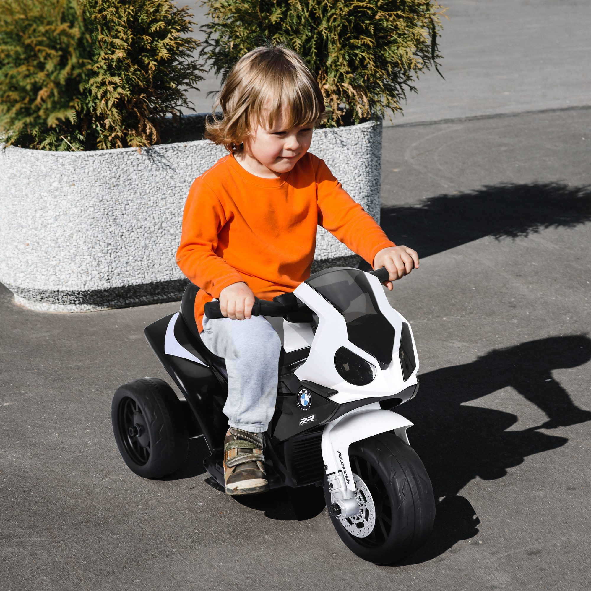 HOMCOM Elektro-Kindermotorrad BMW S1000RR Elektromotorrad mit Scheinwerfer, 2,5 km/h für Kinder, Belastbarkeit 20 kg, (1-tlg), L66 x B37 x H44 cm – Bild 2 von 5