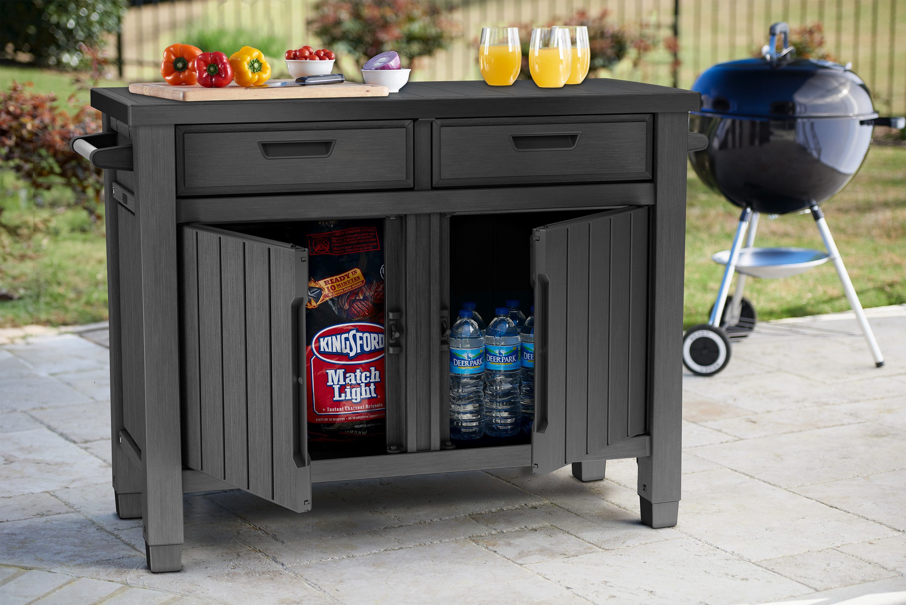 Keter Grillablagetisch "Unity XL Entertainment" 250 L Anthrazit Service-Tisch Gartentisch