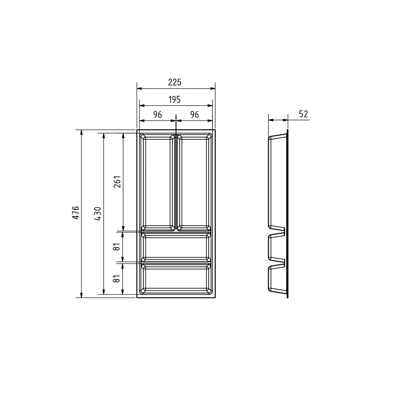 SO-TECH® Besteckeinsatz ORGA-BOX Junker Slim lavagrau mit Perlstruktur, 225 günstig online kaufen