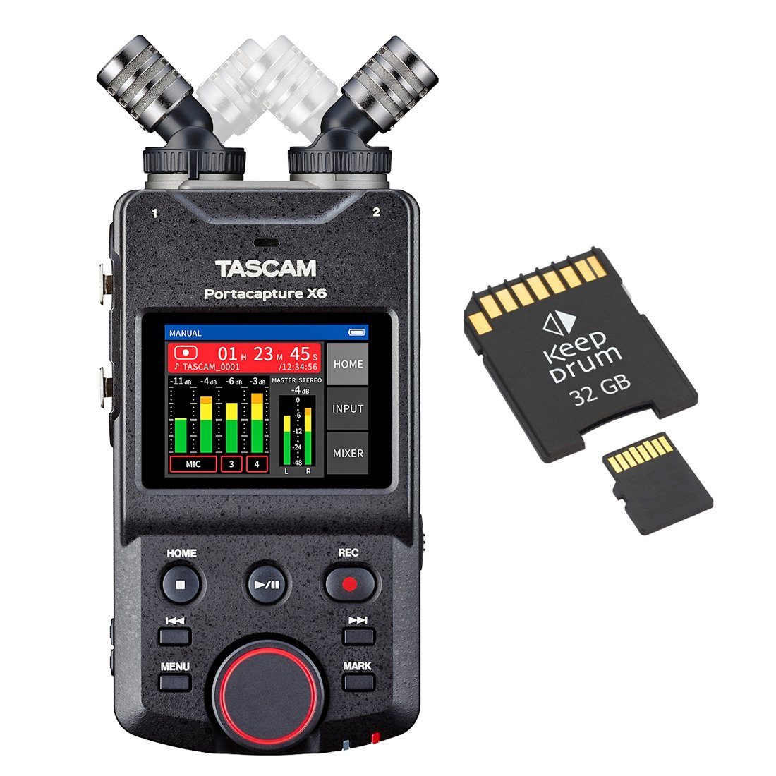 Tascam Portacapture X6 Audio-Recorder mit SD-Karte Digitales Aufnahmegerät