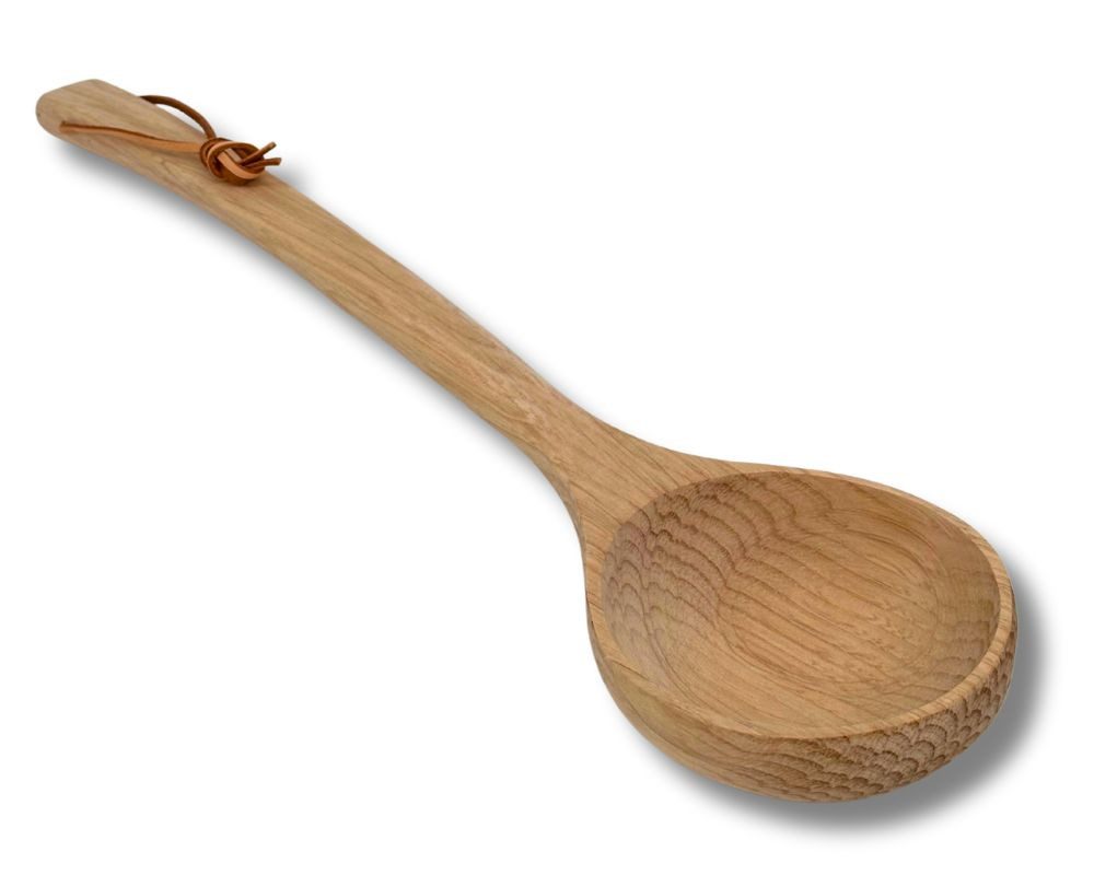 Blumenberg Schöpfkelle Aufgusskelle aus Komu-Holz 40 cm lang mit Lederriemen