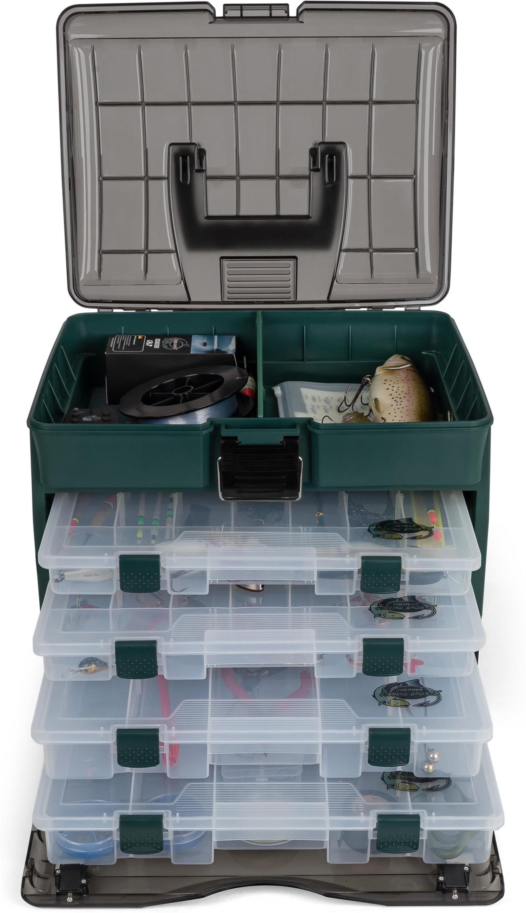 normani Angelkoffer Angelbox Tarifa, Angeltasche Sitzkiepe Gerätekasten mit Tragefunktion und Tackle-Boxen