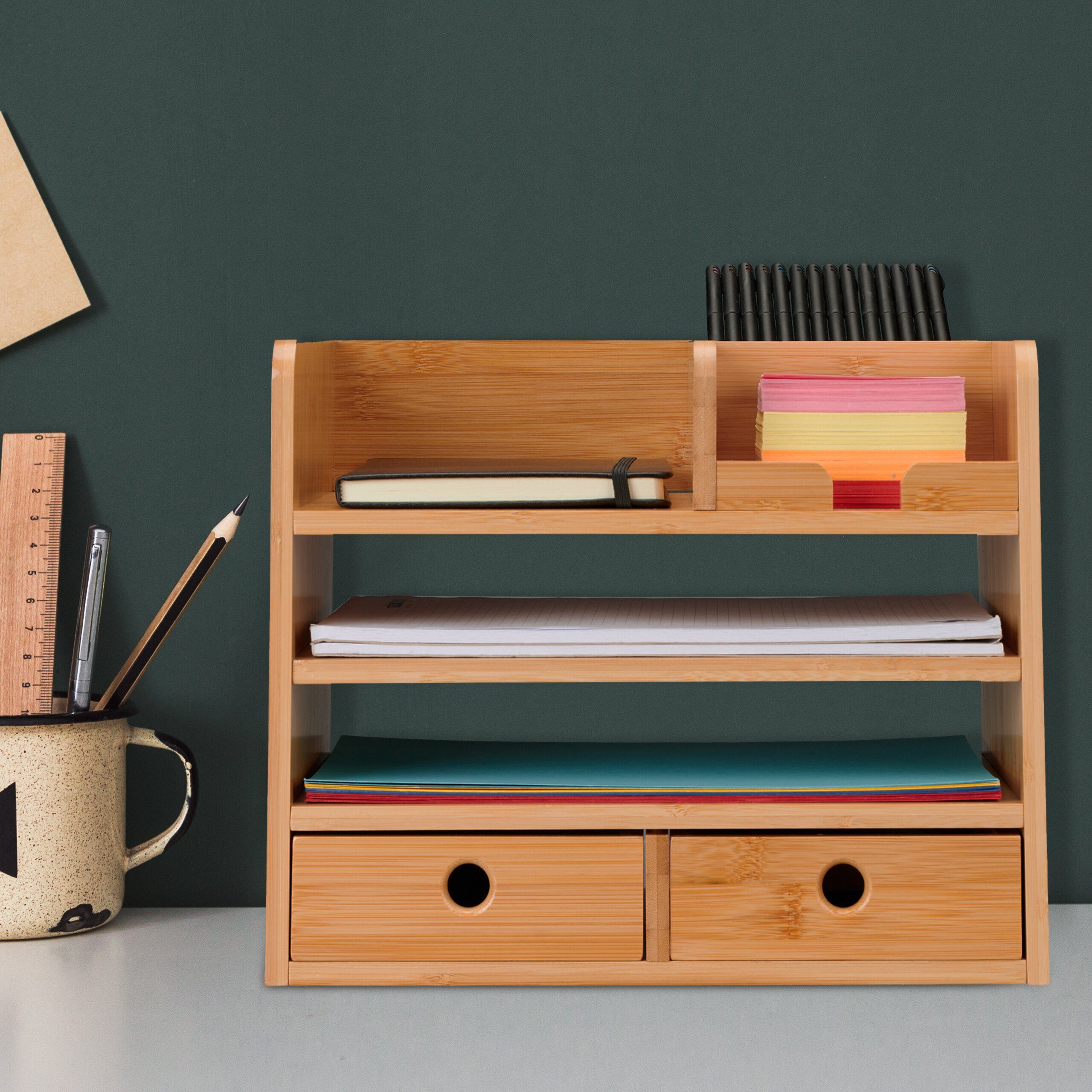 relaxdays Organizer Schreibtisch-Organizer mit 2 Schubladen (1 St) – Bild 2 von 5