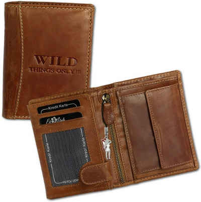 Braun RFID Schutz Kreditkartenmappe von Wild Things Only !!! - präsentiert von ZMOKA® echt Leder Brieftasche Dokumentenmappe Ausweismappe Führerscheinmappe