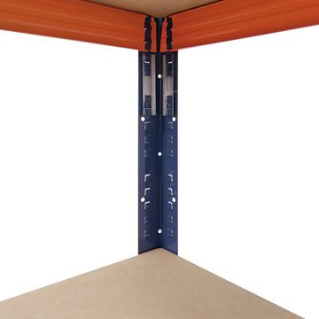 shelfplaza Schwerlastregal PROFI, 180x70x40cm blau-orange, Metallregal 6 Böden mit je 166kg Tragkraft, als Kellerregal, Garagenregal, Werkstattregal & Regal Lagerregal, Steckregal Metall Regale